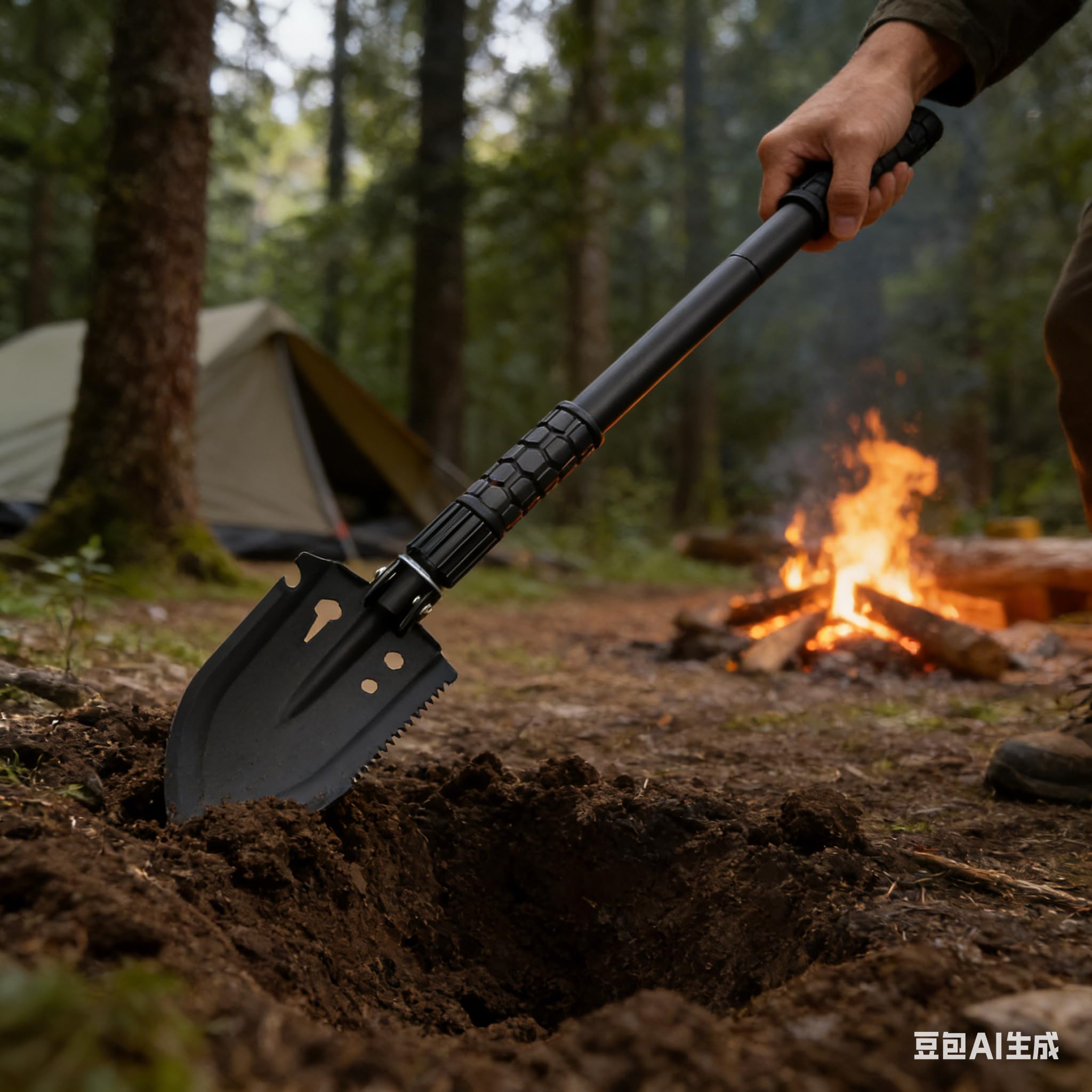 Pala Plegable Multifuncional 66 cm, Pala de Nieve Plegable, Pala Plegable Militar, Pala de Supervivencia Camping, Portátil Pala Plegable para Camping, Jardín, Supervivencia, Senderismo, Car