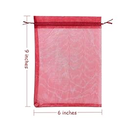 Volanic 100PCS 6X9 Inch (17X23 CM) Sheer Drawstring Organza Gift Bag Jewelry Pouch Party Wedding Favor Candy Mini Bottle Samples Display Bags
