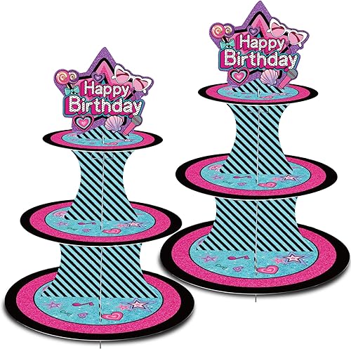 GRULLIN 2 soportes coloridos para cupcakes de cumpleaños sorpresa para retro, lunares, caricaturas, muñecos de dibujos animados, decoración de