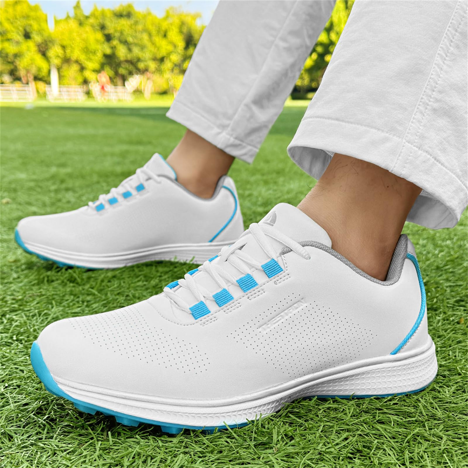 JiuQing Zapatos De Golf para Mujer Profesionales para Exteriores Sin Clavos para Caminar Entrenar Viajar Ligeros