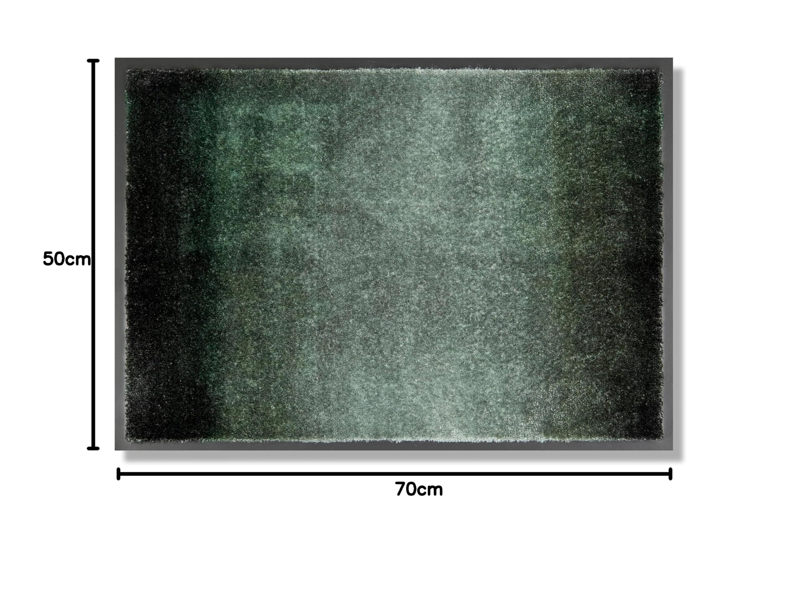 Schöner Wohnen Kollektion Wycieraczka wewnętrzna – wycieraczka zatrzymująca brud 50 x 70 cm przebieg w kolorze zielonej leśnej – antypoślizgowa mata do czyszczenia drzwi wejściowych – wycieraczka