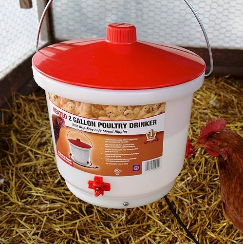Miniatura 2 de Farm Innovators HB-60P - Cubo de agua para aves de corral con control termostático de 2 galones, de plástico, para exteriores, para aves de corral,