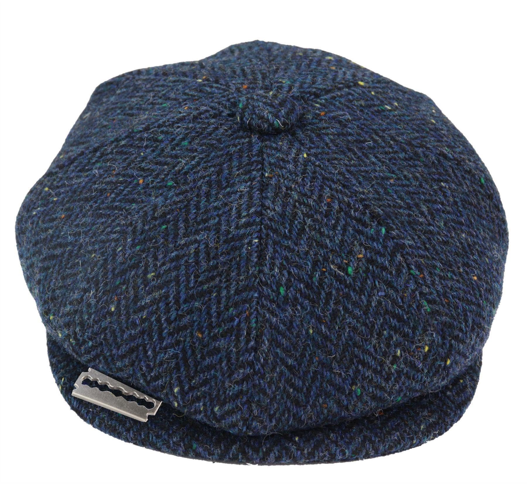TruClothing Mens Tweed Newsboy Cap Blinder Baker Boy Razor Flat Cap Grandad Hat 8 Panel Blue M