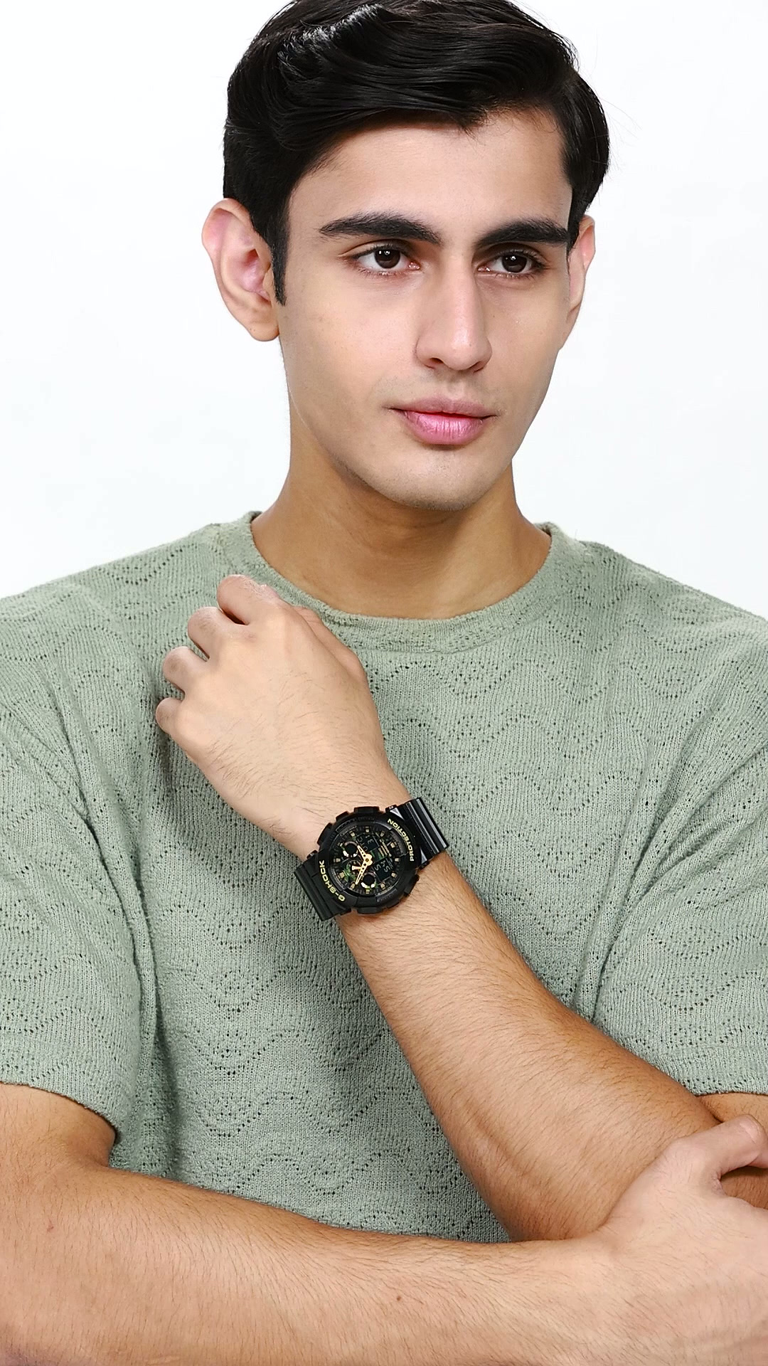 Casio G-Shock GA-100CF-1A9DR Black & Gold Camoflauge Analog