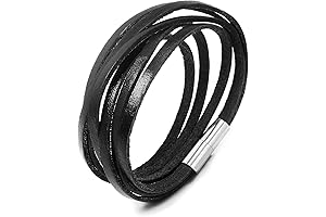 Azora Genuine Leather Wrap Bracelets for Women - Monotone Rough Finish