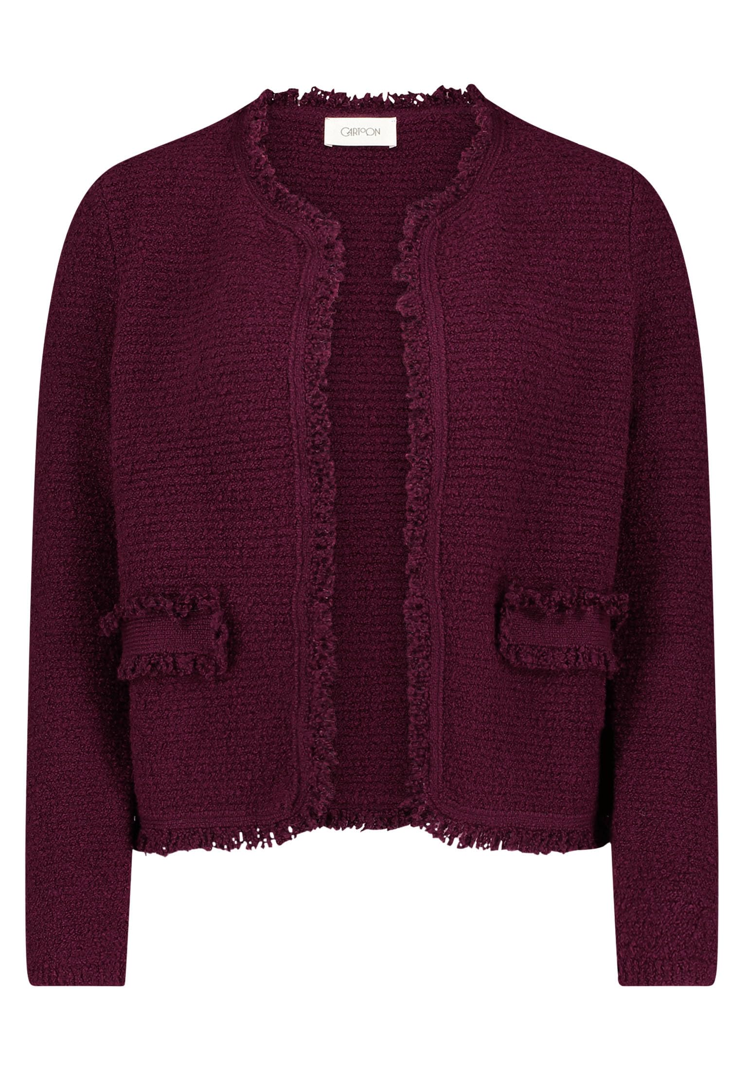Cartoon Damen Strick-Cardigan mit Fransen