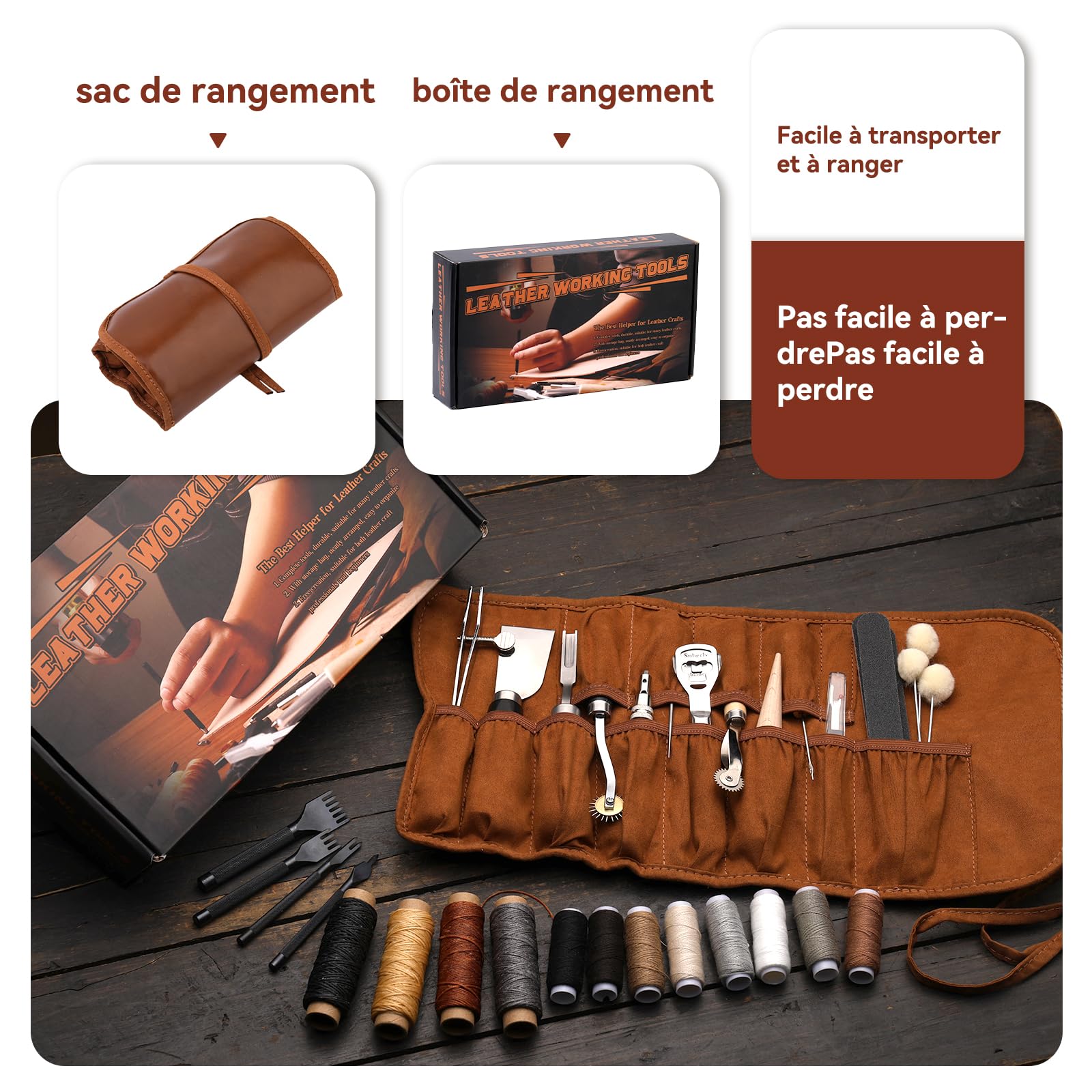 Rainureuse De Couture, Kit De Rainureuse De Couture En Cuir Réglable, Poignée En Aluminium, Chanfreineurs De Bords En Cuir, Outil De Découpe Du Cuir