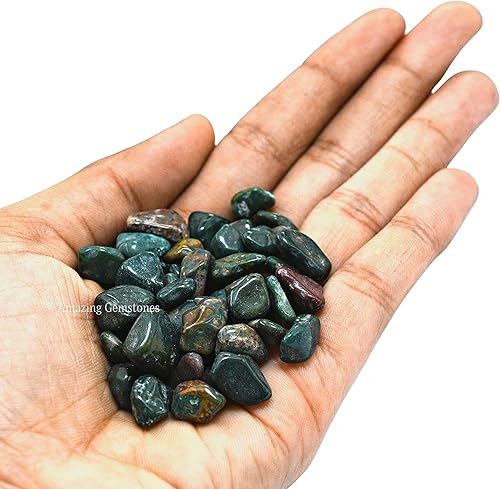 Miniatura 6 de Bloodstone - Chips de cristal para acuario, piedras de sangre de más de 1000 quilates, grava para pecera, pequeñas virutas de piedra rodada y