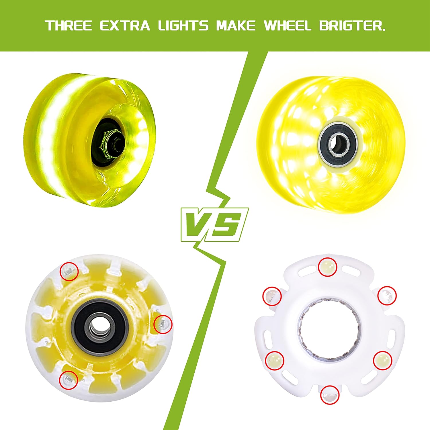 Roller Skate Wheels with ABEC-9 Bearings Installed 65mm X 35mm 82A 8 PCS Outdoor or Indoor for Double Row Skating