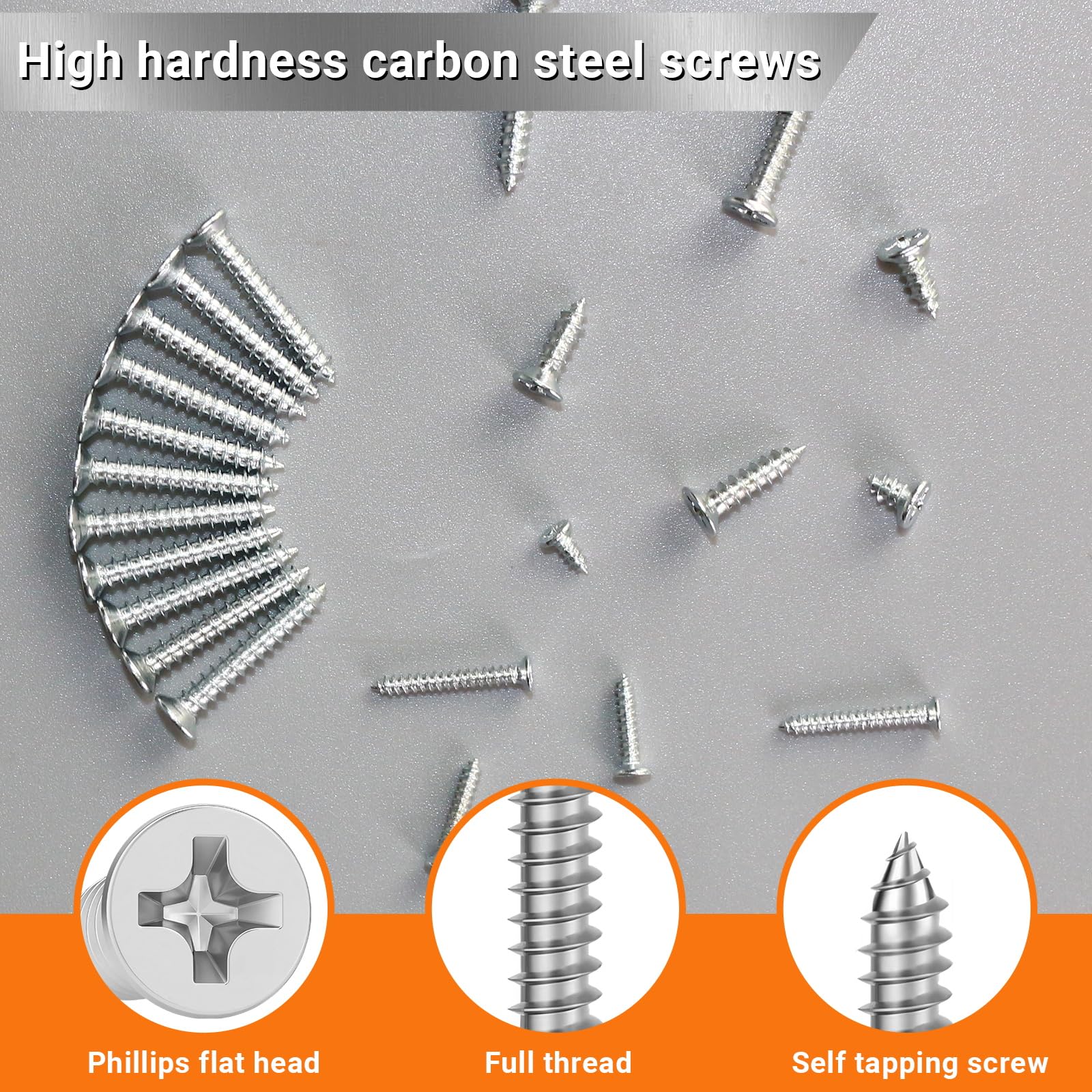 Xyxu Small Wood Screws Assortment, 900PCS M2, M3 Flat Head Self Tapping Screw Set - Image 4