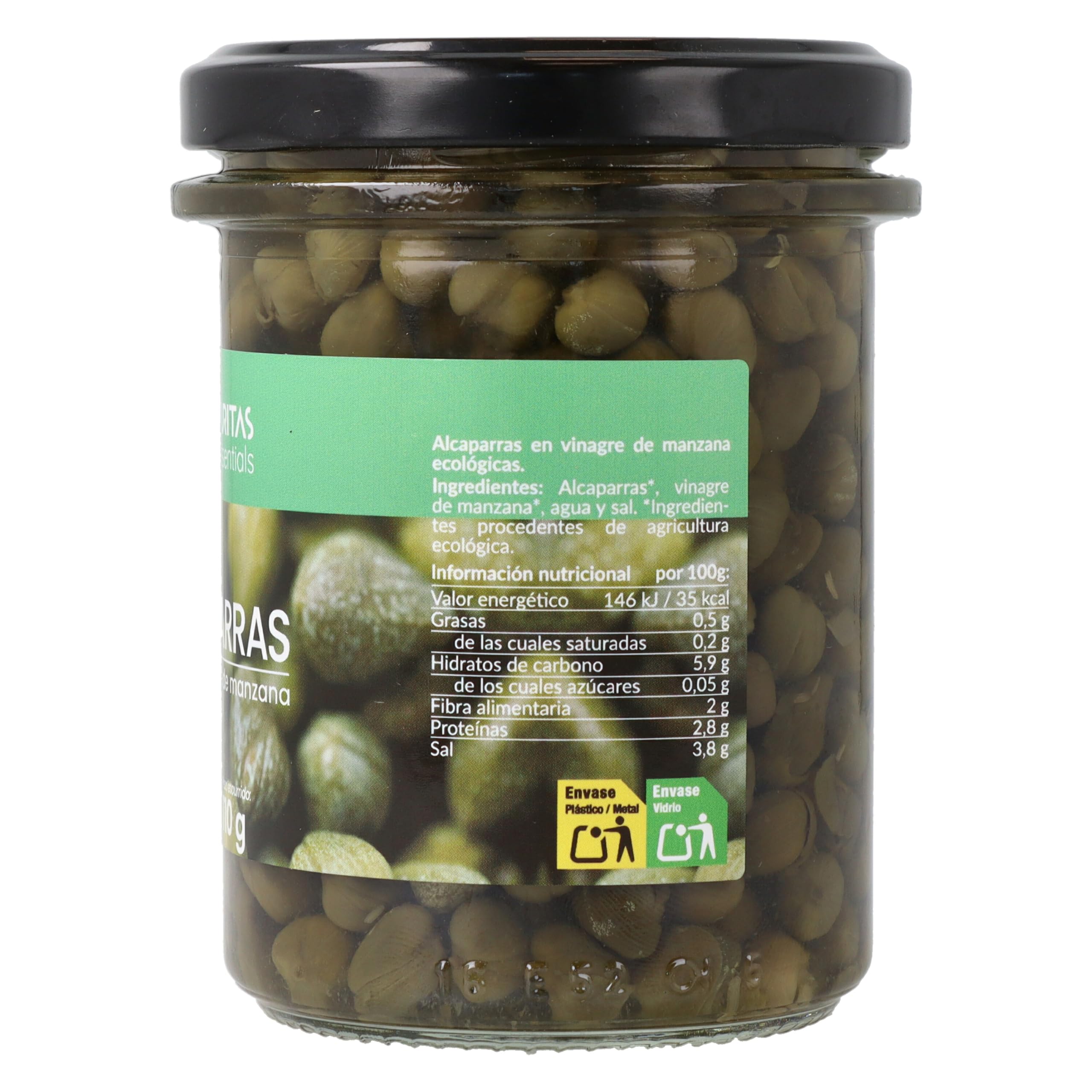 Naturitas Essentials Alcaparras ecológicas con vinagre de manzana BIO 212 g