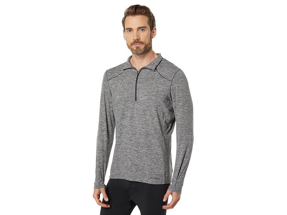 Hot Chillys Clima-Trek Zip-Tee (Grey Heather) Men's Clothing INTERNATIONAL SHIPPING