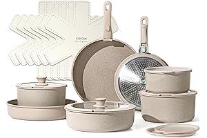 Premium 21 Pcs detachable Handle Pots and Pan Set | Ceramic Nonstick Cookware with Lid