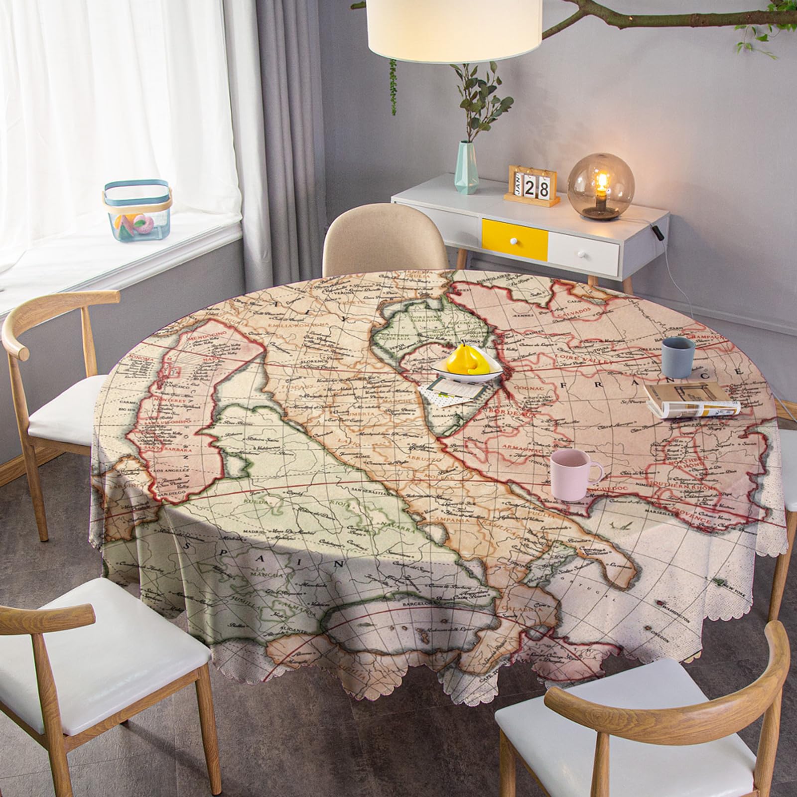 朝メルカリ市限定価格！廃盤Helinox モンロ　地図柄 折りたたみテーブル Amazon｜JUNENTER 世界地図テーブルクロス 海洋本土諸国 部分地図 縦糸