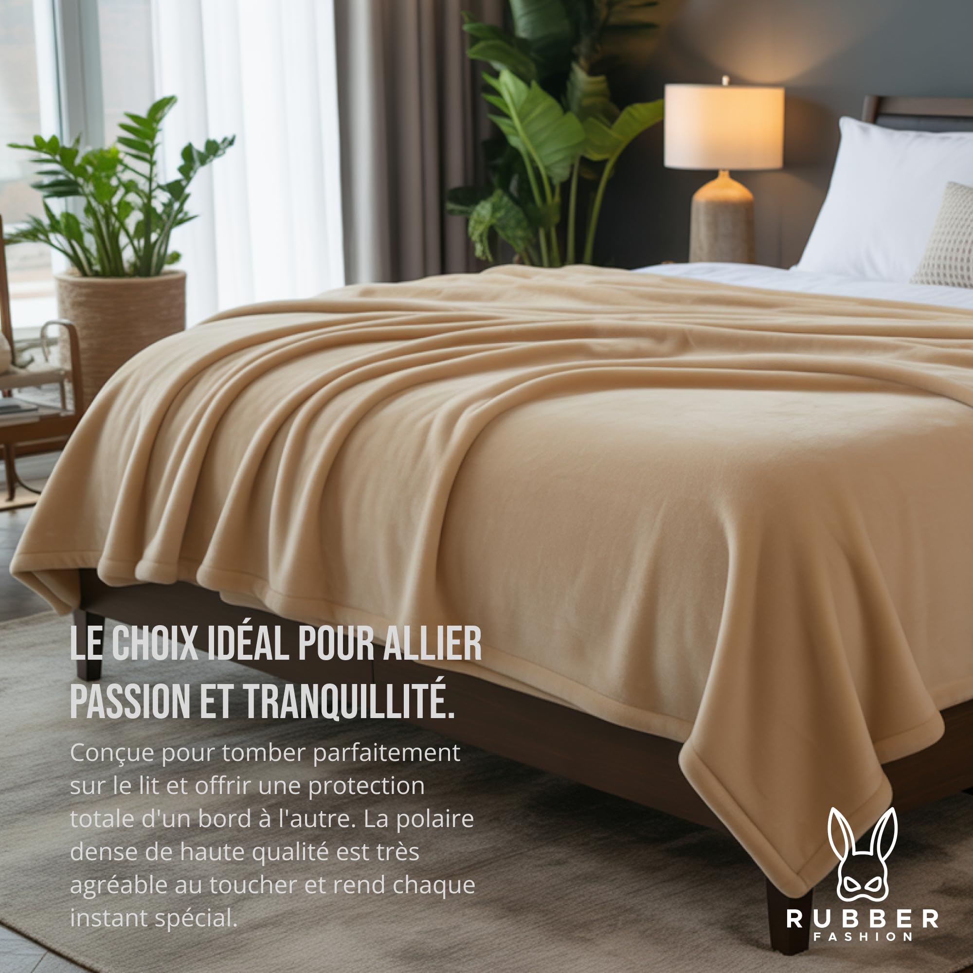 Rubberfashion Couverture sexuelle imperméable et douce - Couverture d'amour pour lit et canapé - Sous-couche imperméable 200 x 152 cm pour les moments romantiques et la vie quotidienne - Noir/beige