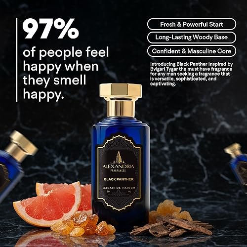 Miniatura 2 de Alexandria Fragrances Black Panther Perfume  Eau de Parfum de larga duración inspirado en notas de madera  Perfume de lujo para hombre con pomelo,