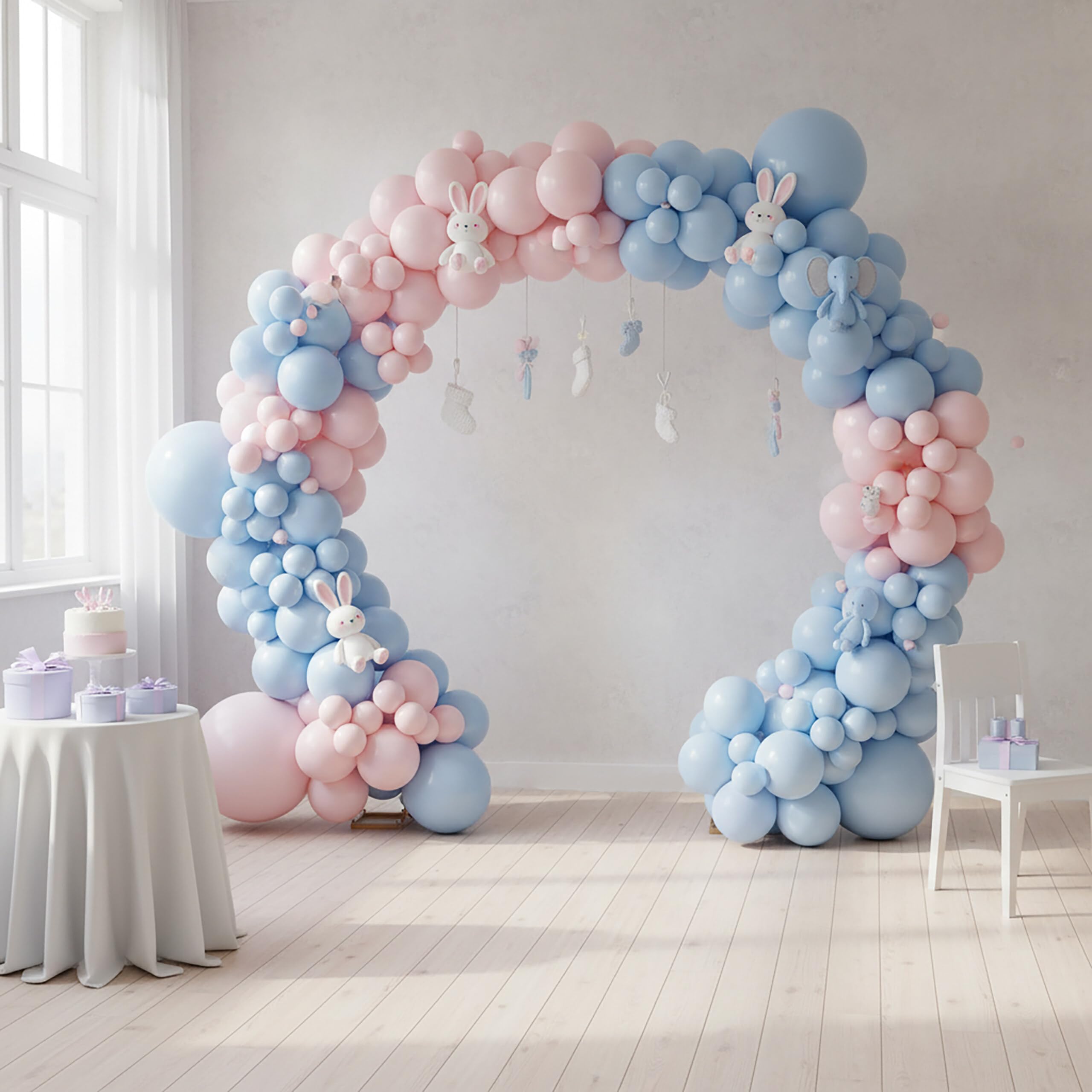 Relaxdays Arco Palloncini, Metallo, Matrimonio, Compleanno, Fidanzamento, A x L: 210x240 cm, Fiori, Arco Decorativo, Oro