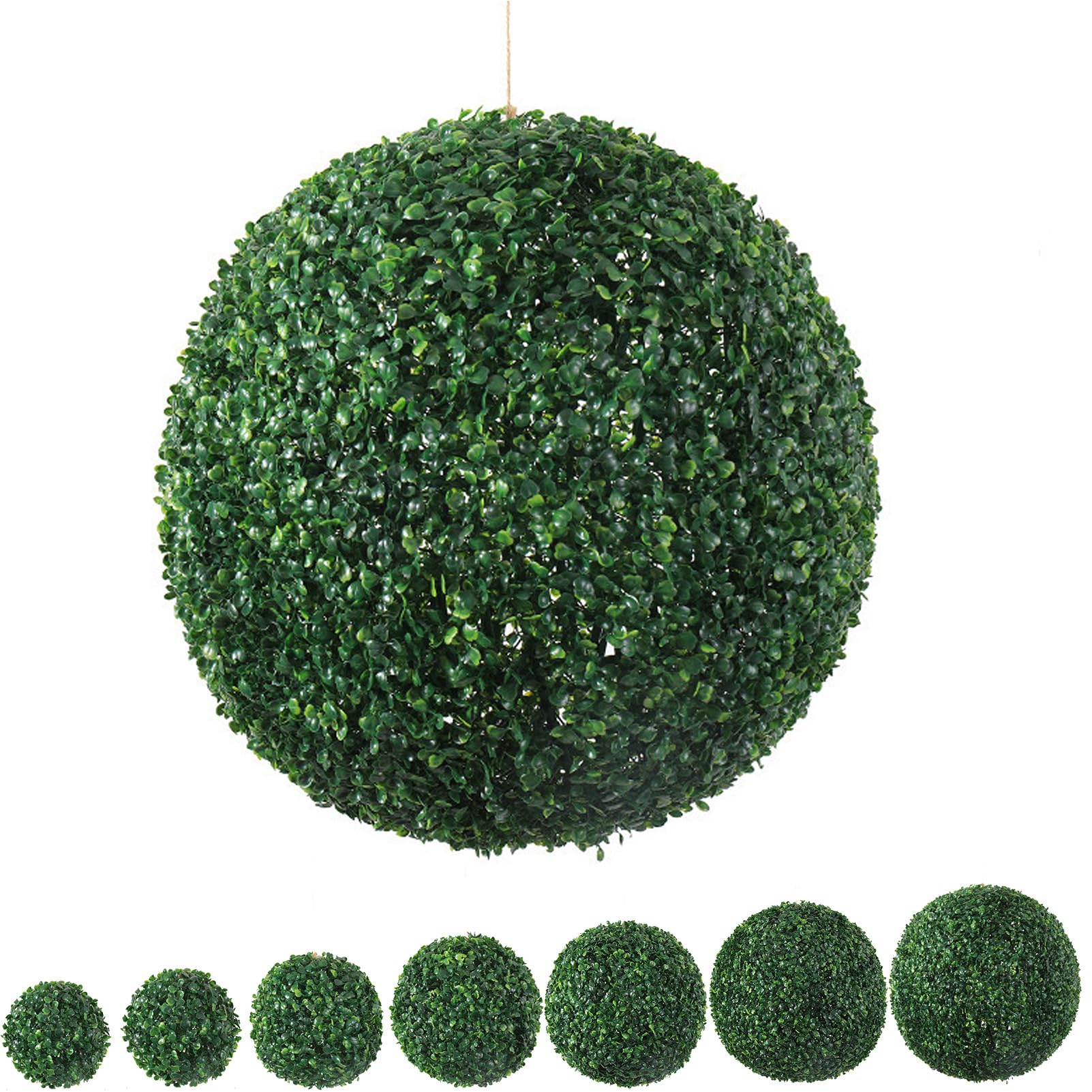 MHUQIA Artificial Plant Topiary Balls Faux Boxwood Decorative Balls 10cm, Artificial Topiary Ball For Backyard Garden, Artificial Plant Balls Outdoor, Outdoor Topiaries For Christmas