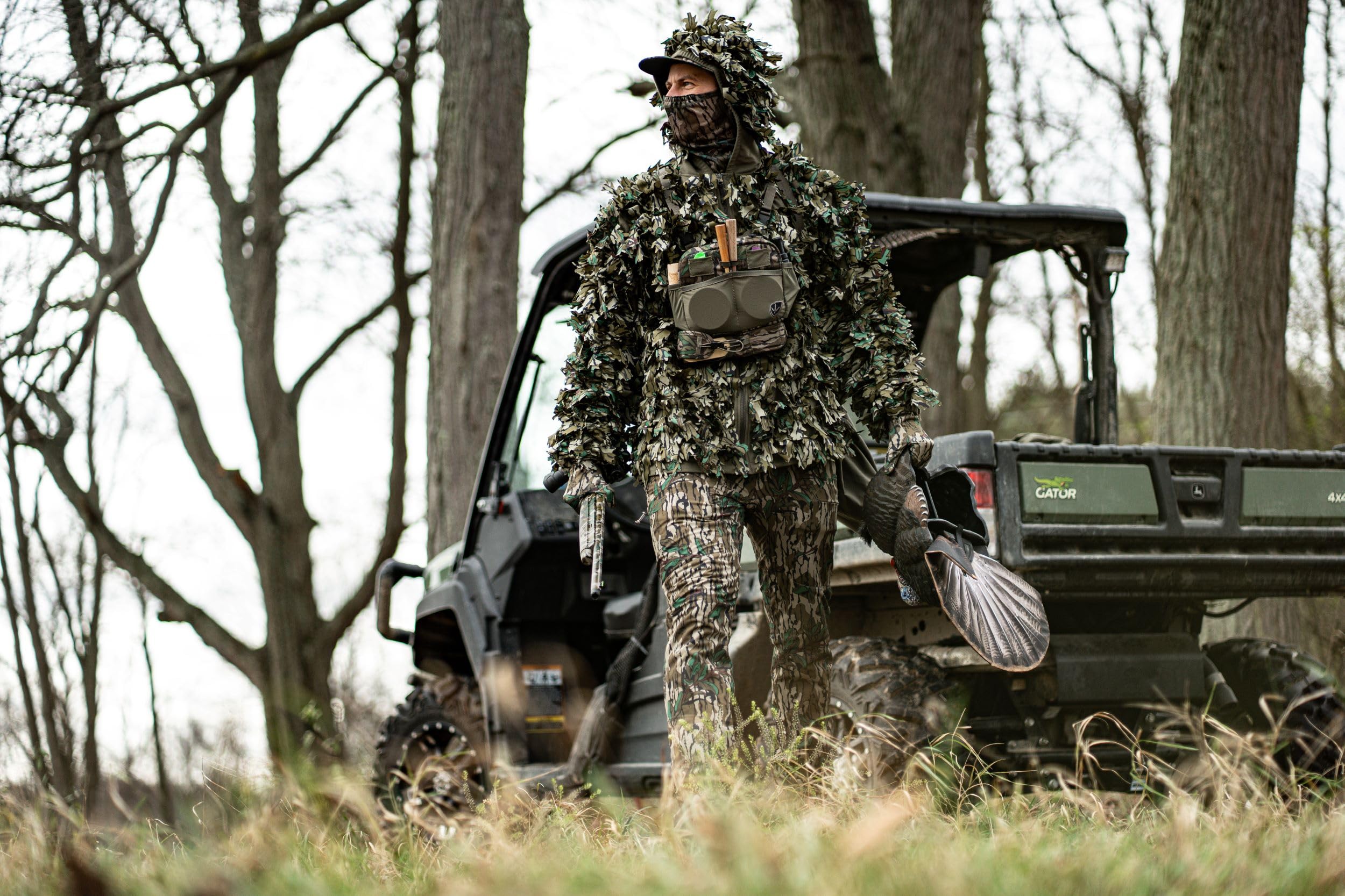 BLOCKER OUTDOORS Finisher Leichte Truthahn-Jagdhose, geräuschlos, duftkontrollierend, Stretch-Fit, Camouflage-Hose
