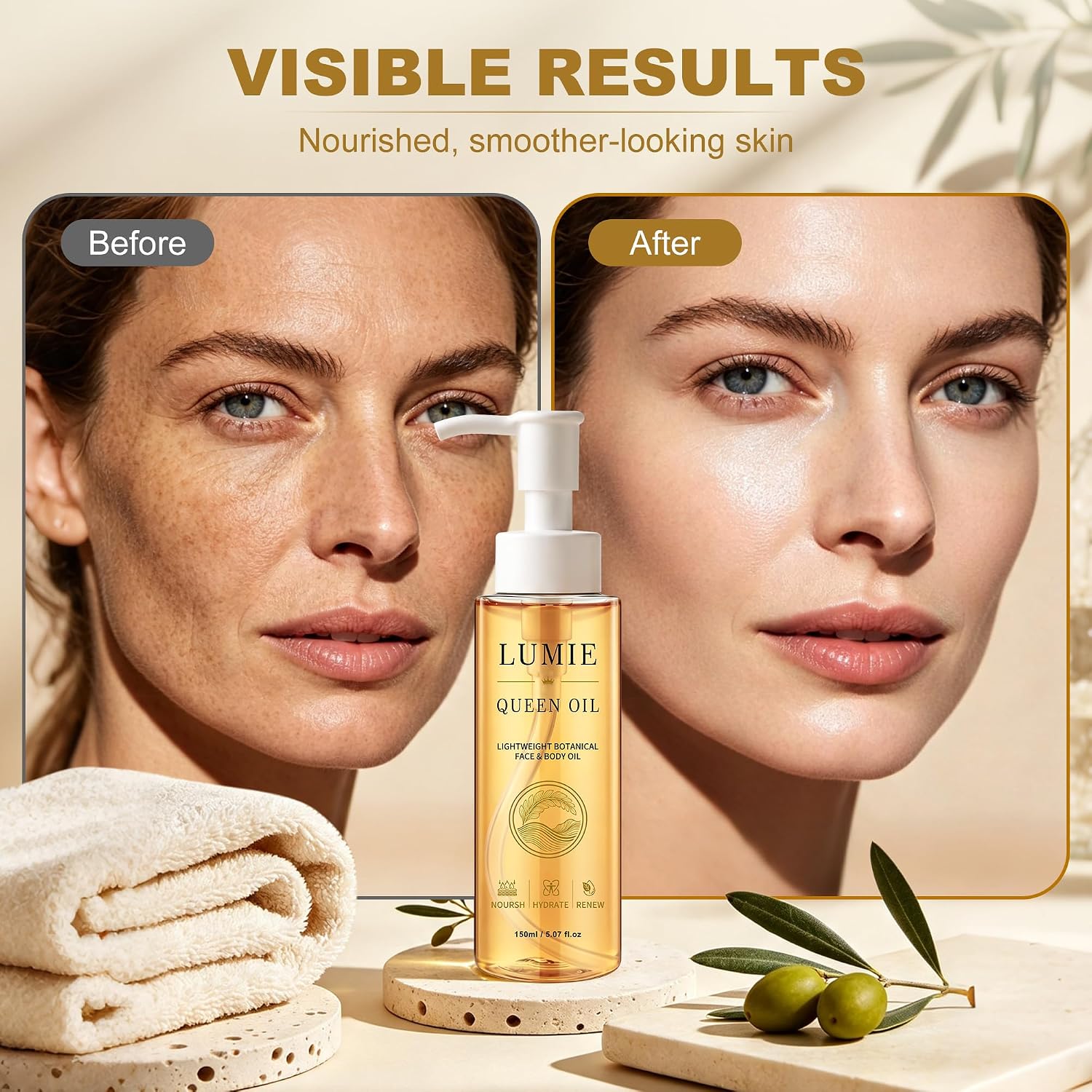 for Crepe Skin, 5 Fl Oz Moisturizing Botanical Body Oil