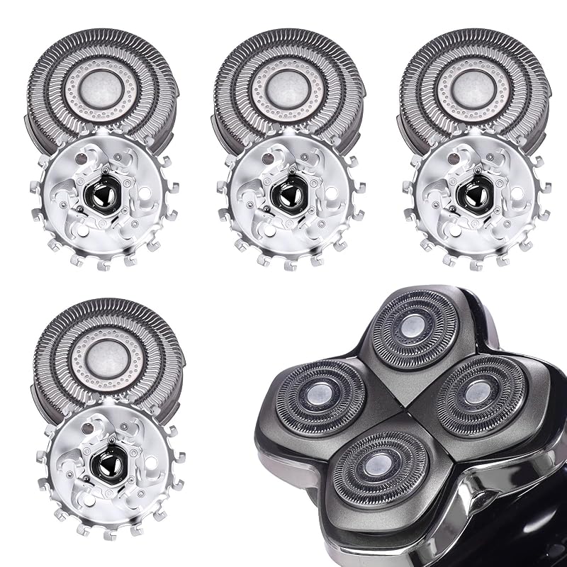Lâminas de reposição MISHAVE com 3 anéis para Skull Shaver Pitbull e Palm Shaver, Pacote com 4