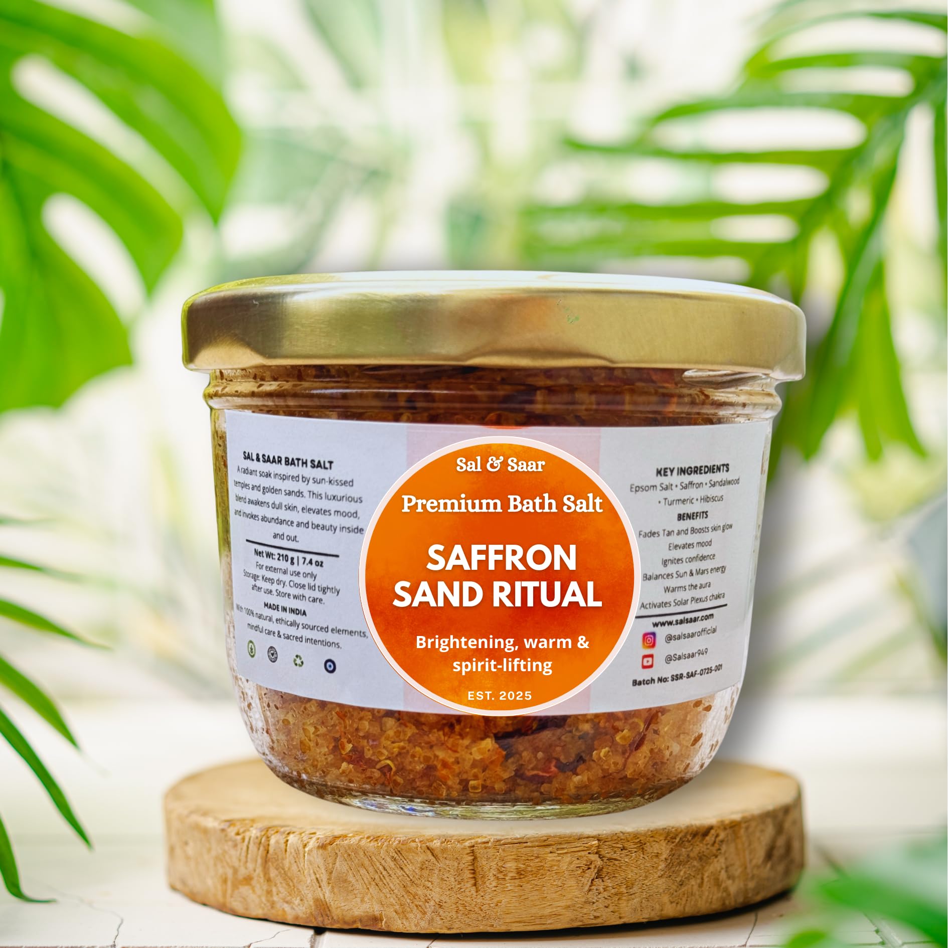 Sal & Saar Saffron Sand Ritual Bath Salt | Epsom Salt + Pink Himalayan Salt | Wild Turmeric & Saffron Soak | Sandalwood & Hibiscus Essential Oils | Skin Brightening & Glow | Ayurvedic Bath Salts for Radiant Skin | Natural Botanical Bath Soak-image-38