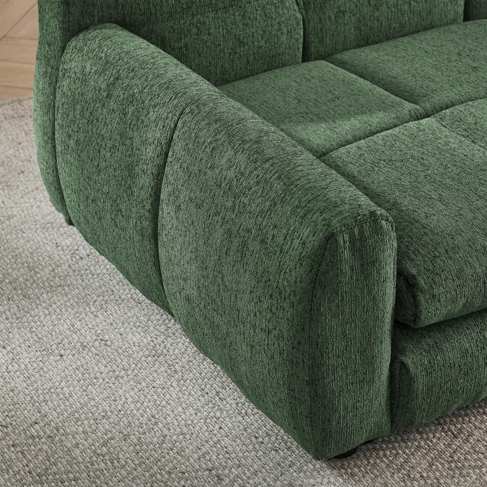 Large Dog Bed Sofa with Foam Cushion, Elevated Linen Fabric Pet Sofa for Big and Oversized Dogs, Comfortable Dog Couch for Living Room, 51" L x 28" W x 17.5" H, Olive Green