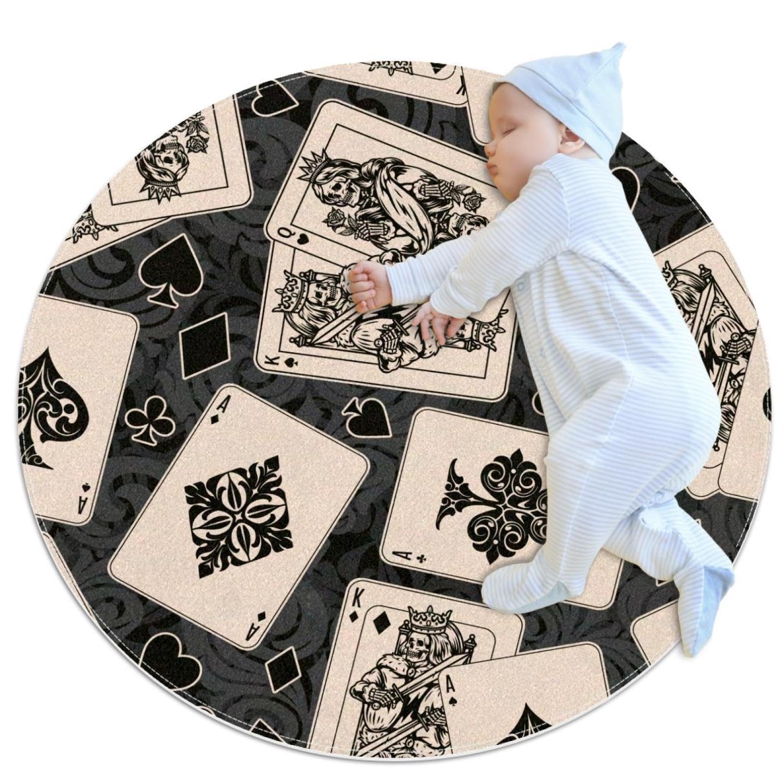Tapis de salle de bain antidérapant et rond de 1m pour chambre d'enfant