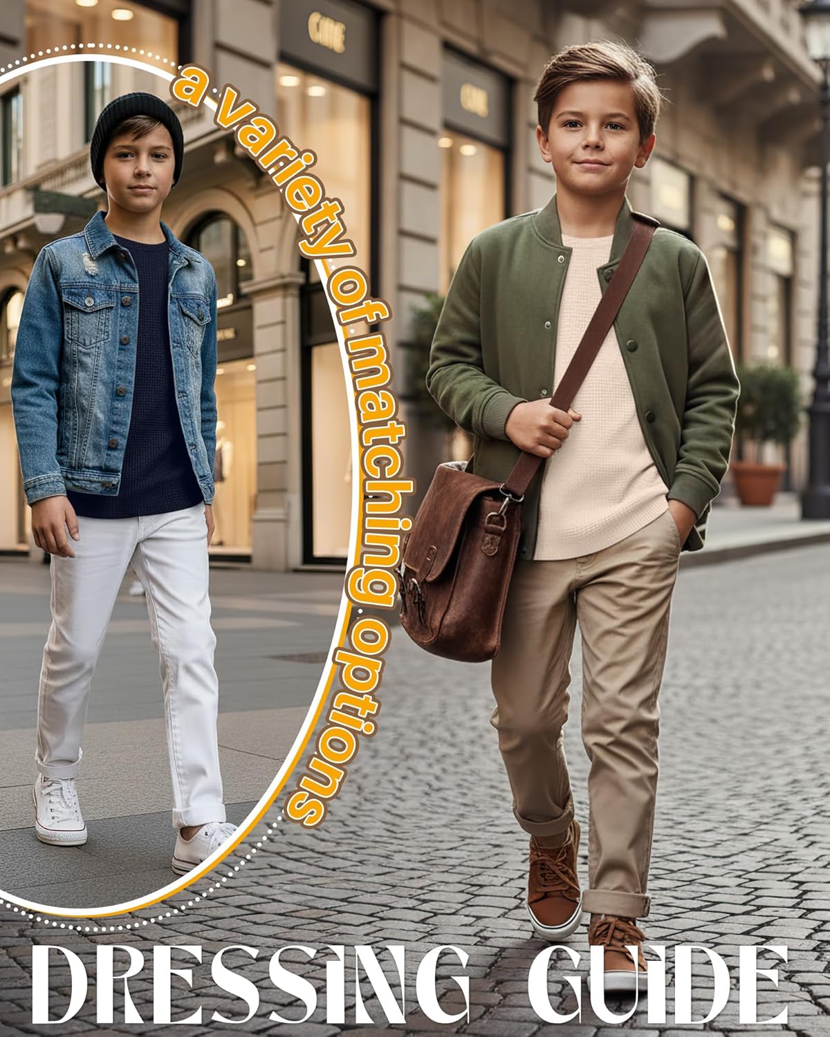 5 Pack Boy's Long Sleeve Shirts, Waffle Knit Crew Neck Tops T-Shirts Basic Layer Undershirts 5-14 Years Kids - Image 5