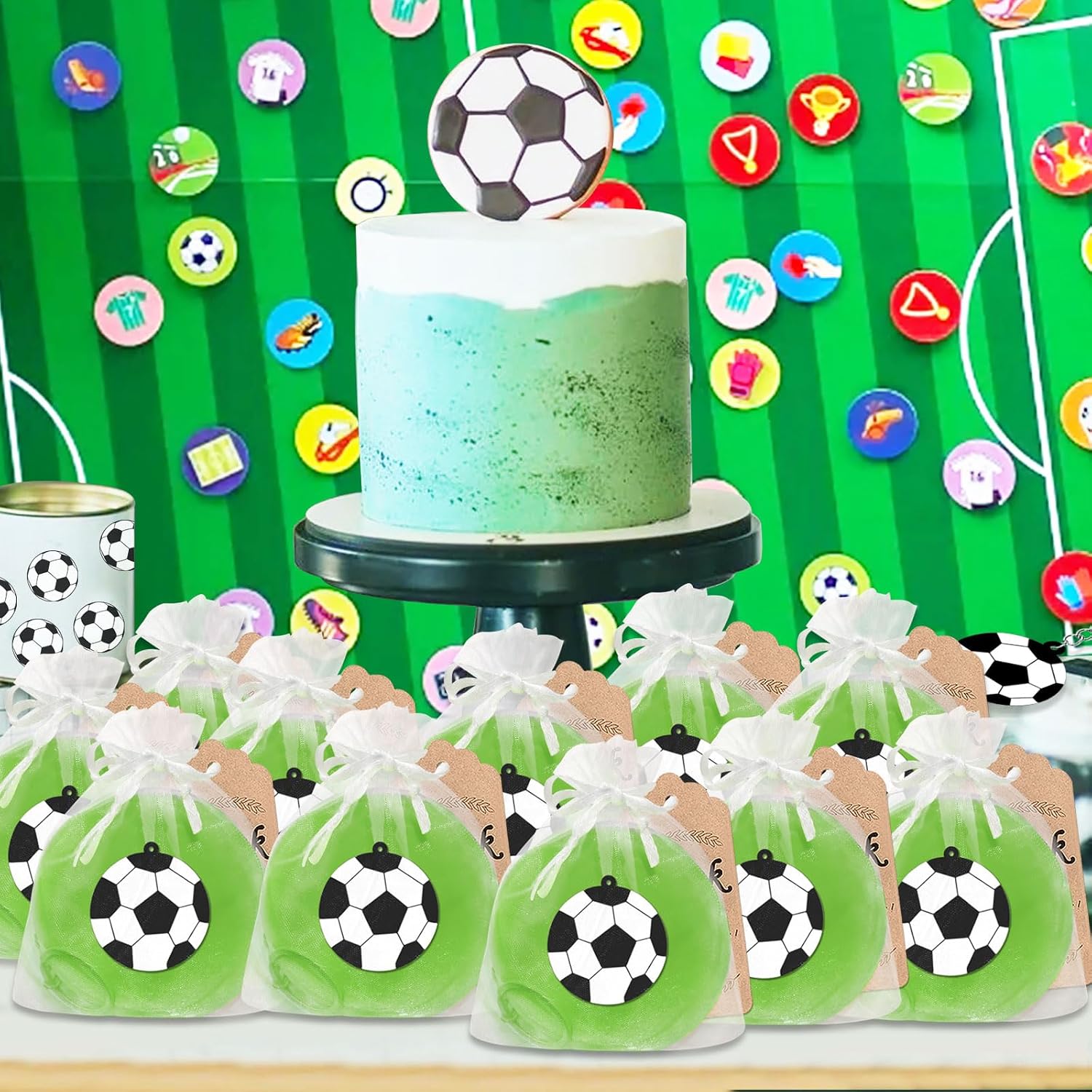 12 Pack Soccer Coin Purse with Zipper Keychain,Wallet Bag Party Favors