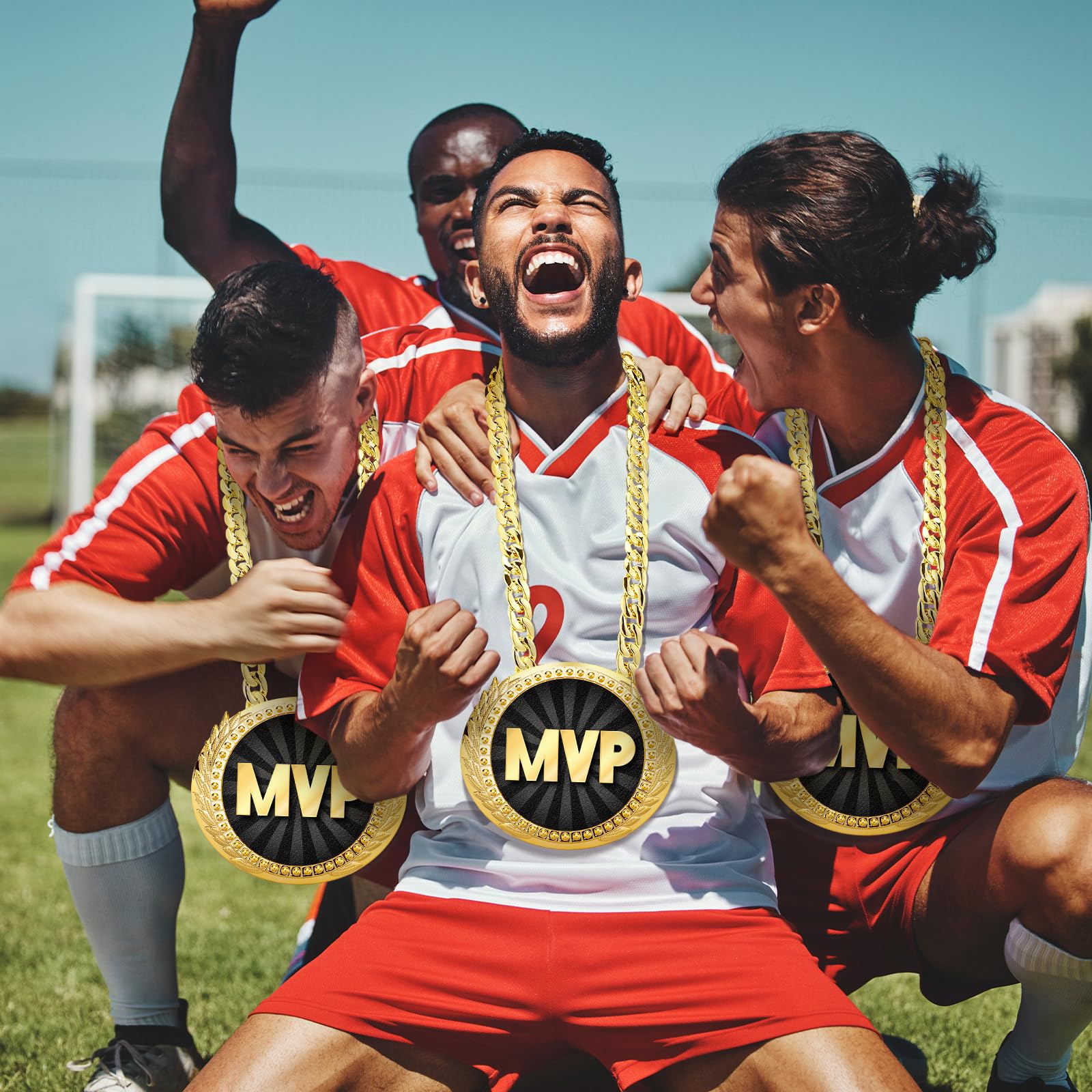 Tondiamo Sports MVP - Medalla de cadena de 15,24 cm para campeón de oro grande, cadena de béisbol, baloncesto, fútbol, sóftbol, voleibol, competiciones deportivas, premios y recuerdos de fiesta