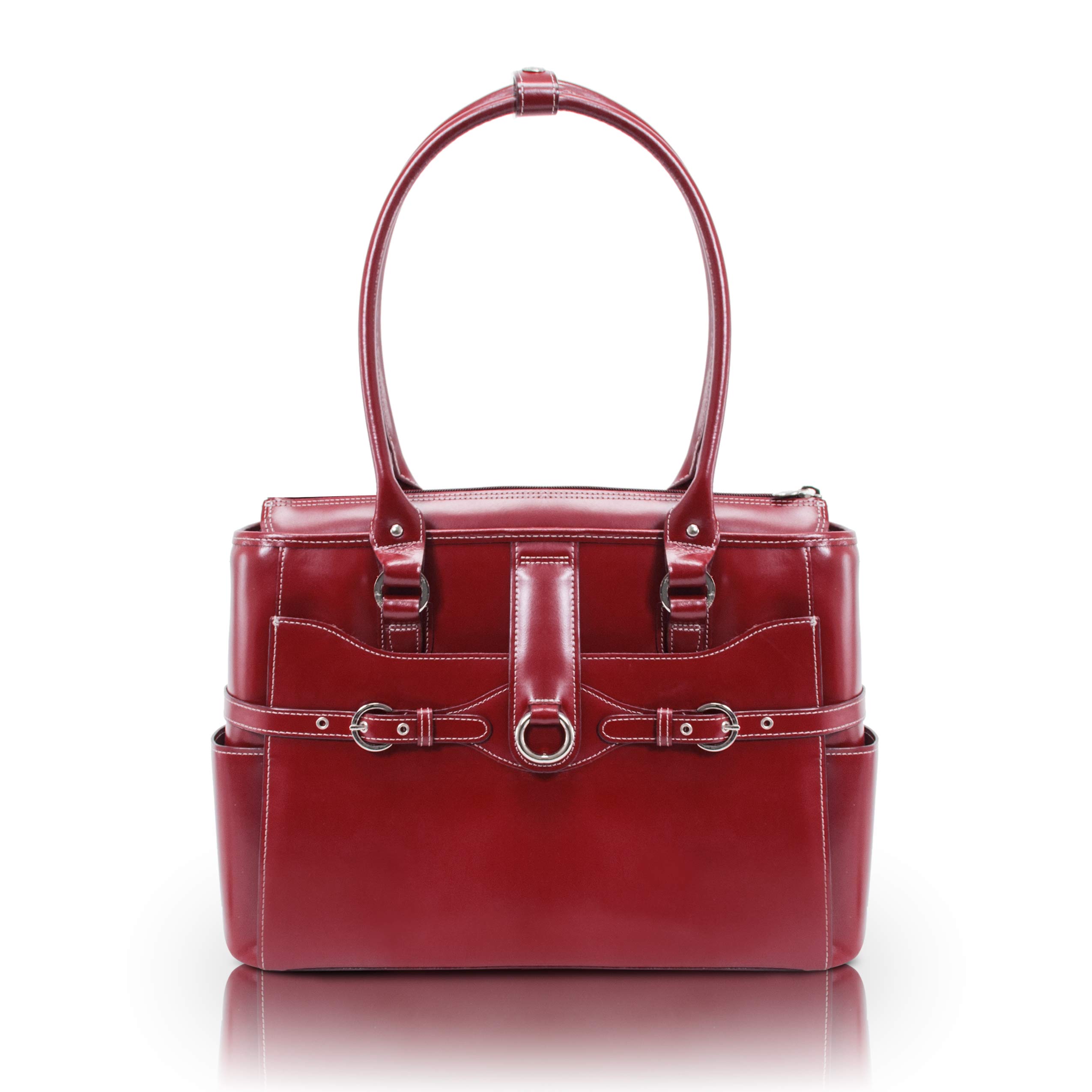 McKLEIN 15" Leather Ladies' Laptop Briefcase- WILLOW SPRINGS- Red