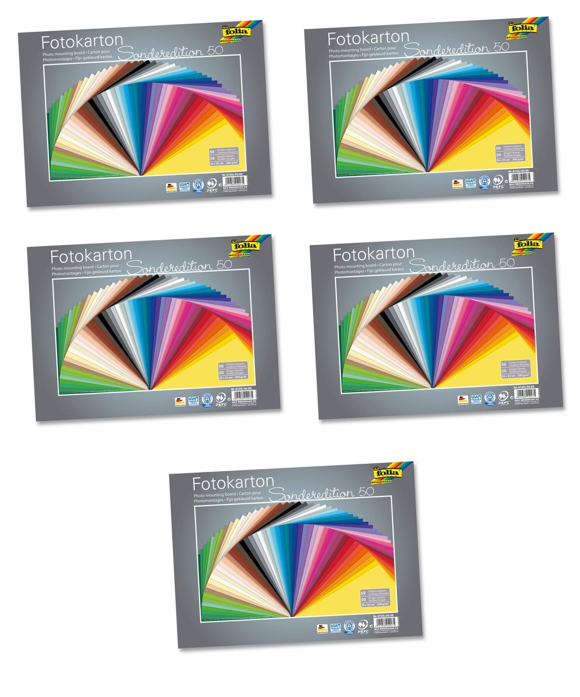 folia 6125/50 99 Fotokarton 300 g/m², 25 x 35 cm (Sortiert, 250 Blatt)