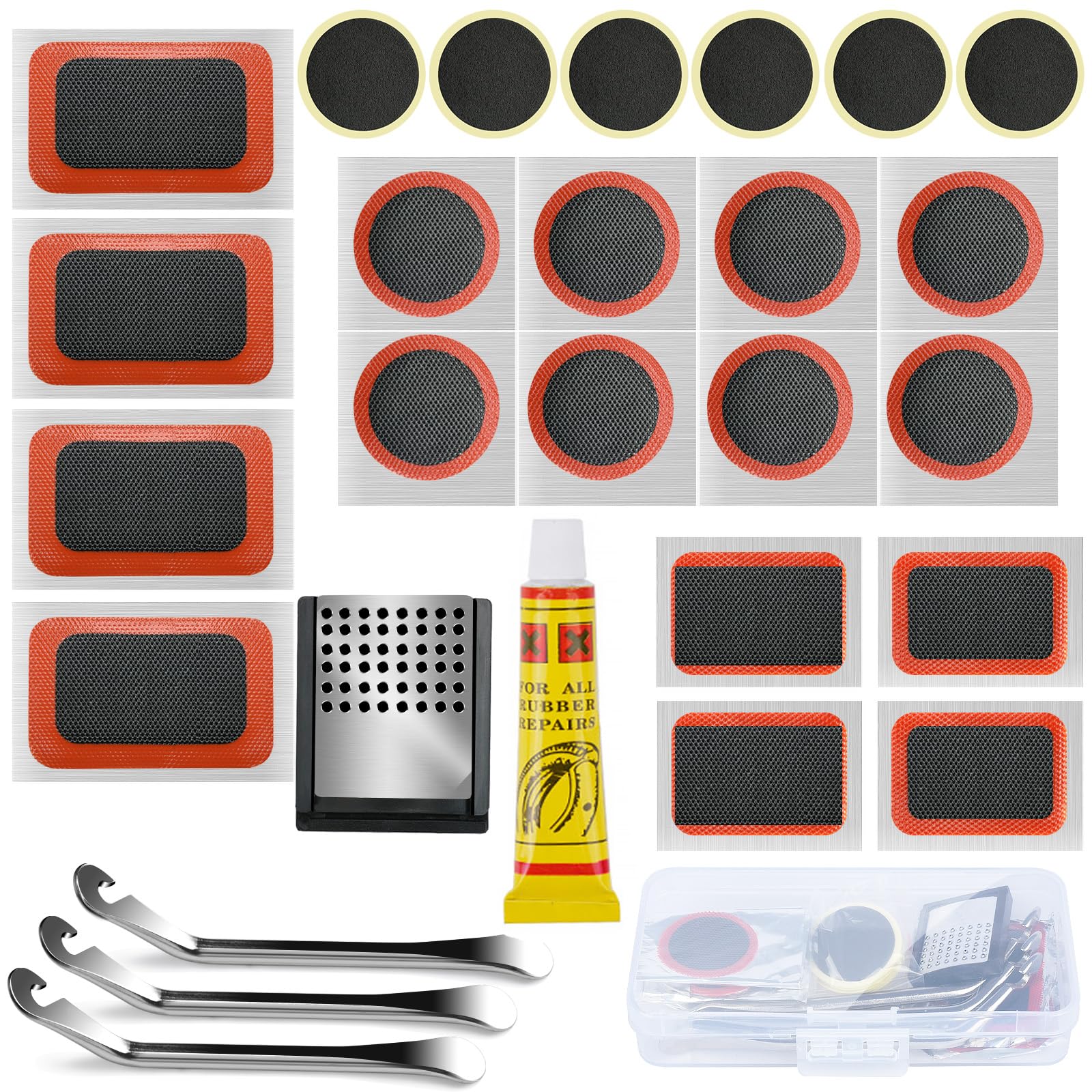 Profiwoab Bicycle Puncture Kit, Puncture Repair Kit, Practical Bicycle Set, Tyre Kit And Tyre Kit, Bicycle Repair Kit For Emergencies