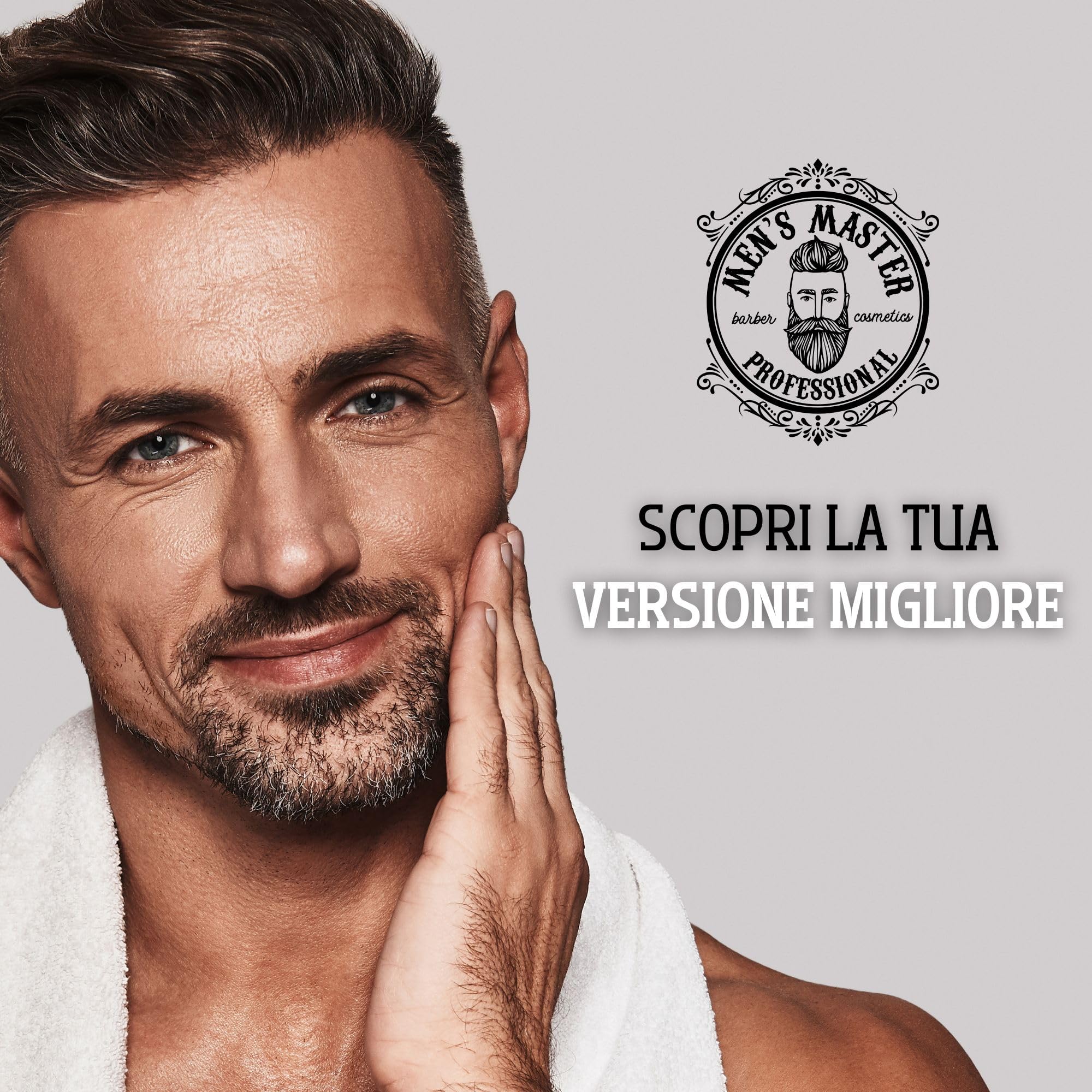 Men's Master Set Regalo per Uomo 3 Unità | Shaving Set | Schiuma Idratante da Barba | Lozione Lenitiva per Dopobarba | Crema Rigenerante Viso Antirughe | Cura del Viso Maschile | Senza Parabeni