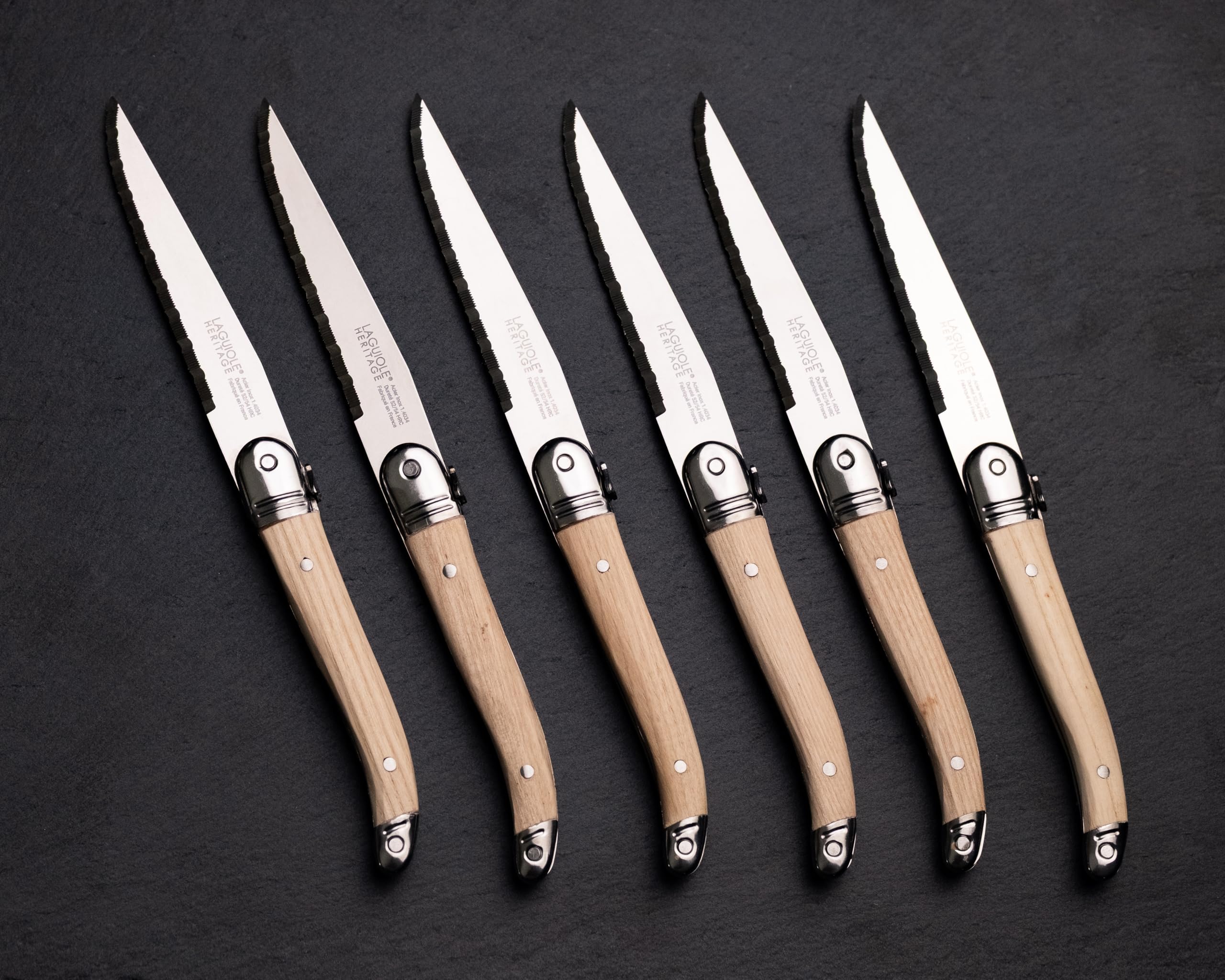 Coffret de 6 couteaux - Laguiole Héritage - Made In France (Bois Clair)