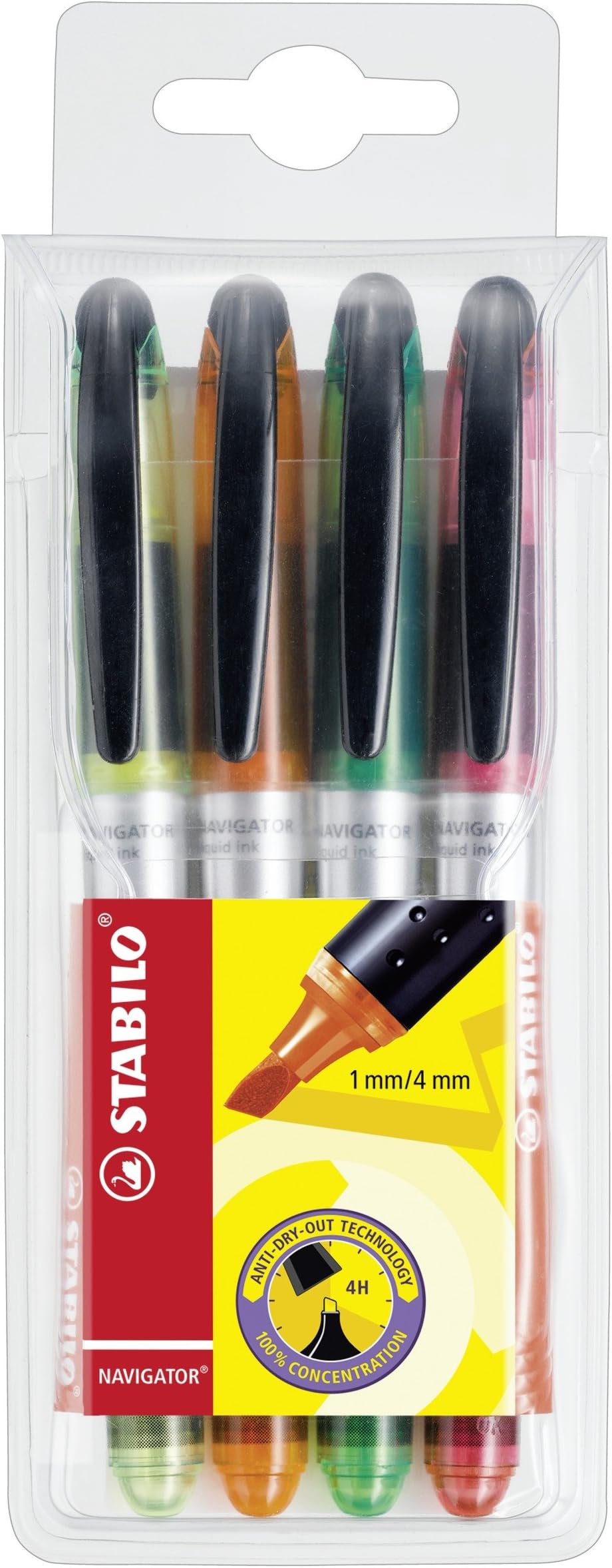 STABILOHighlighter NAVIGATOR - Wallet of 4 - Assorted Colours