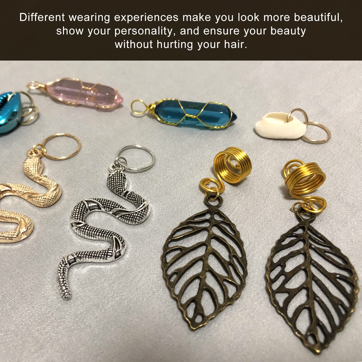 NAISKA Dreadlocks Zubehör Set – 203 Teile Gold & Silber Haarschmuck Für Zöpfe, Perlen, Manschetten