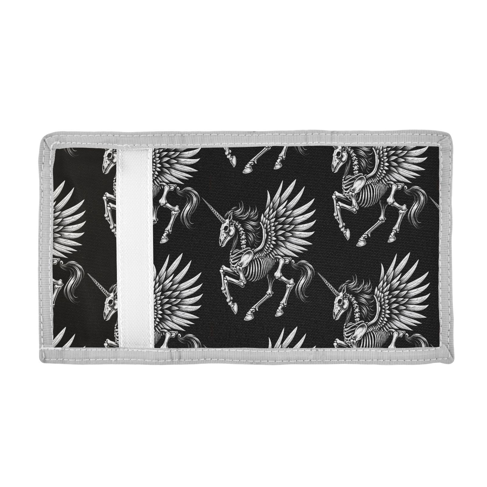 ALAZA Kids Wallets for Boys Girls Toddler Trifold Wallet Children Small Skeleton Of Unicorn with Zipper Coin Pocket