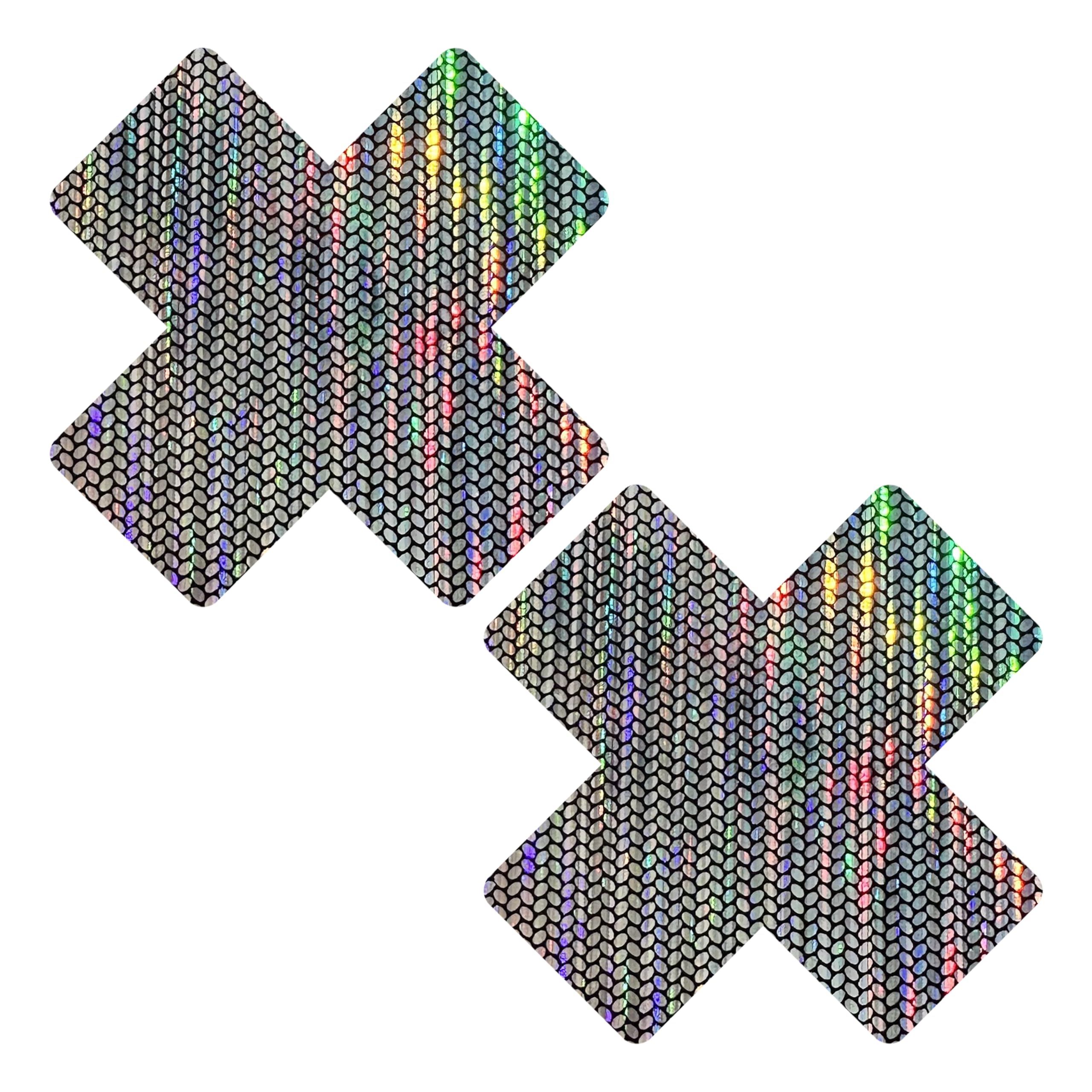 Neva Nude Iridescent Crystal Beamz Nipztix Pasties Nipple Covers for Festivals, Raves, Lingerie and More, Made in USA