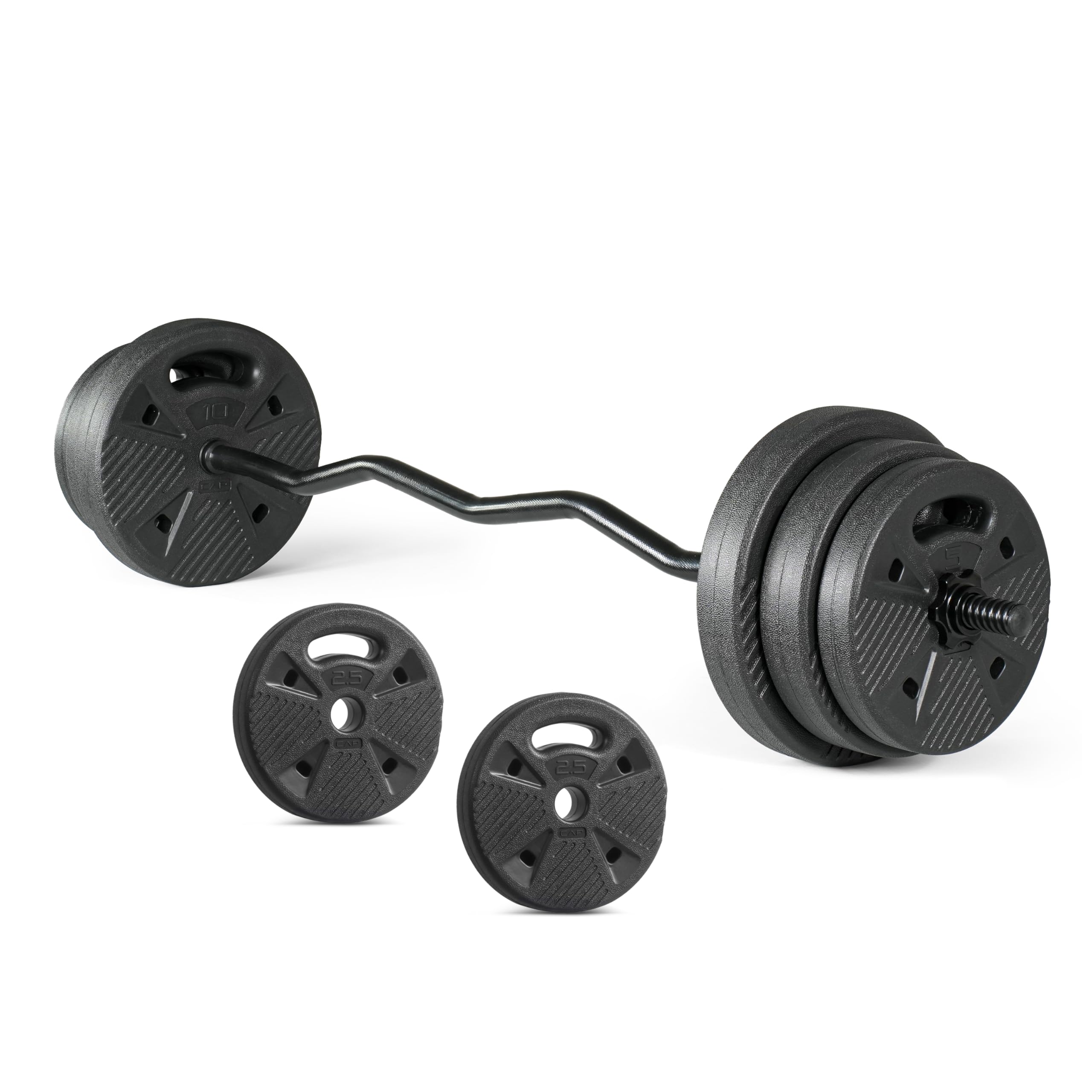 CAP Barbell 50 LB Cement Grip Weight Plates ( Plates ONLY BAR NOT INCLUDED)