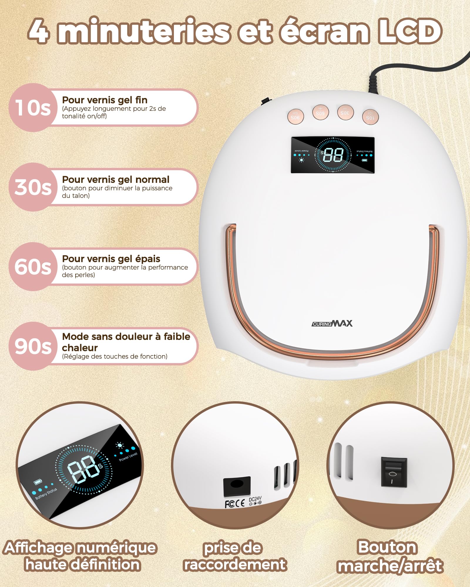 NAILGIRLS Lampada UV per unghie, lampada UV per unghie, 10/30/60/99s, timer professionale per unghie, lampada a LED, lampada UV LED, lampada per unghie in gel, per unghie in gel, per dita dei piedi