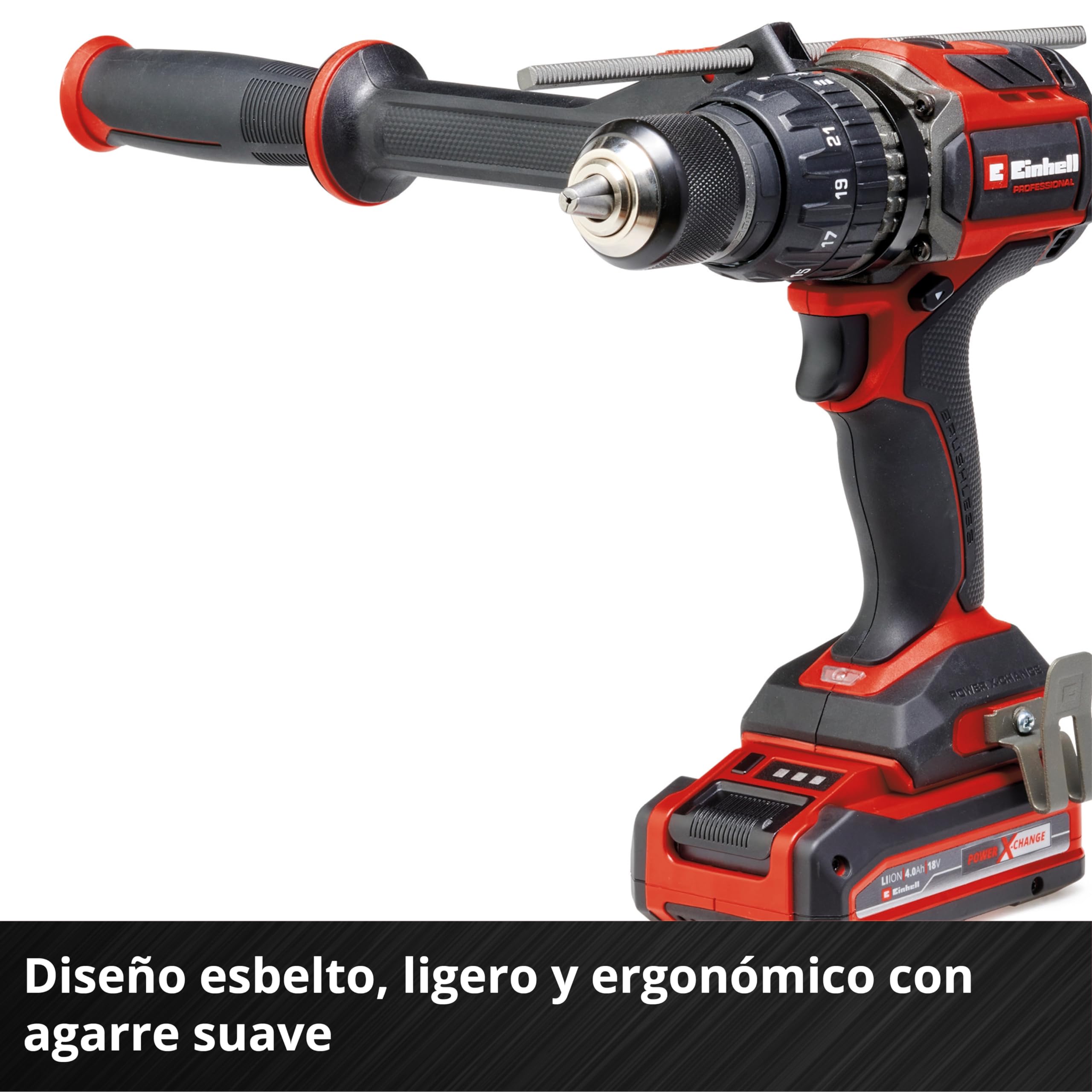 Einhell Professional Taladro percutor con batería TP-CD 18/120 Li-i BL-Solo Power X-Change (18 V, sin escobillas, 120 Nm, func. de perfor. por percusión, portabrocas de 13 mm, 2 velocid., sin batería)