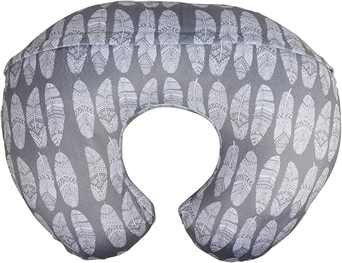 Miniatura 3 de Adorology Minky - Funda de almohada de lactancia, diseño de plumas grises, funda de almohada suave para lactancia materna, ideal para baby shower