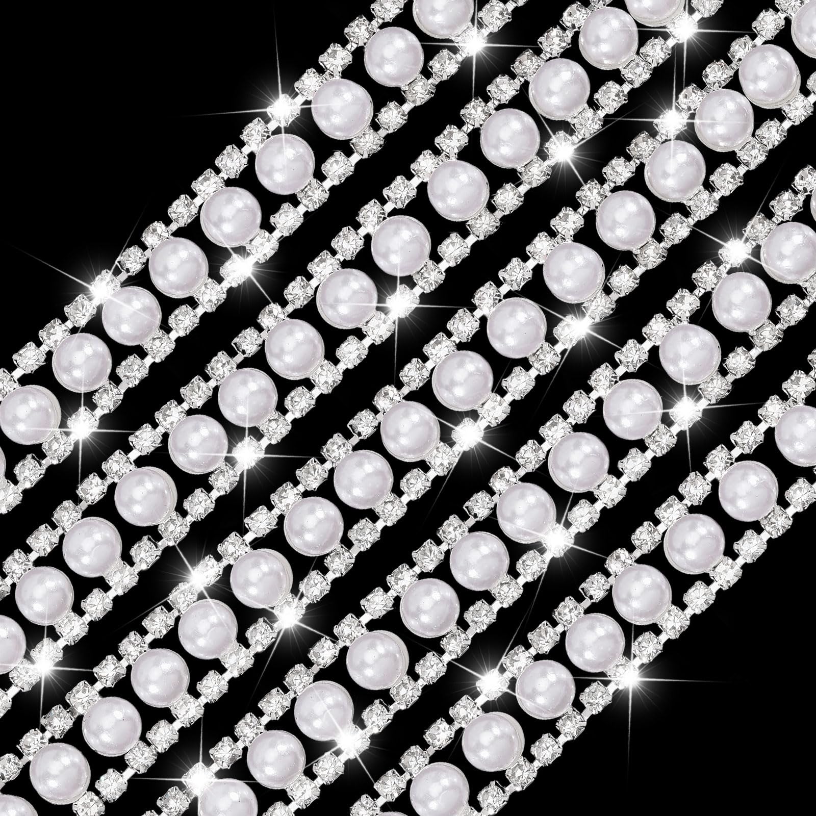 Chaîne de perles et strass pour robe de mariée et décoration de table de fête