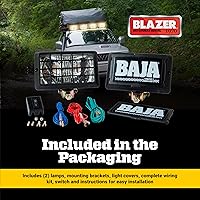 Vista 8 de Kit de luz de conducción rectangular Blazer International Trailer & Towing Accessories 195CW8002K, 55W LED Spot Flood impermeable, luces antiniebla