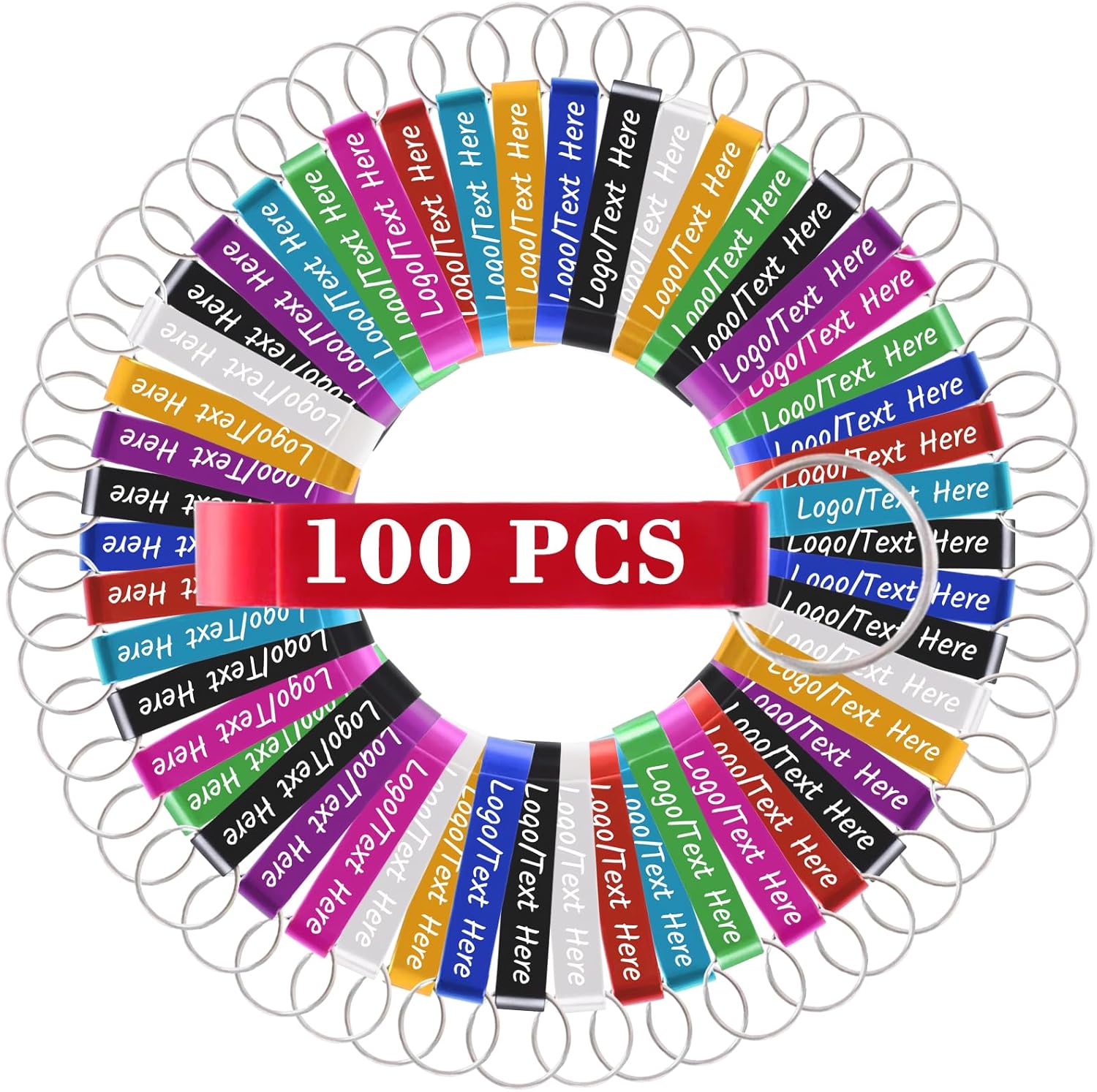 100pcs Personalized Bottle Opener Custom Keychain Bulk Customized Engraved with Text/Logo Beer Opener for Bar Baby Shower Graduation Party Wedding Favors Gift