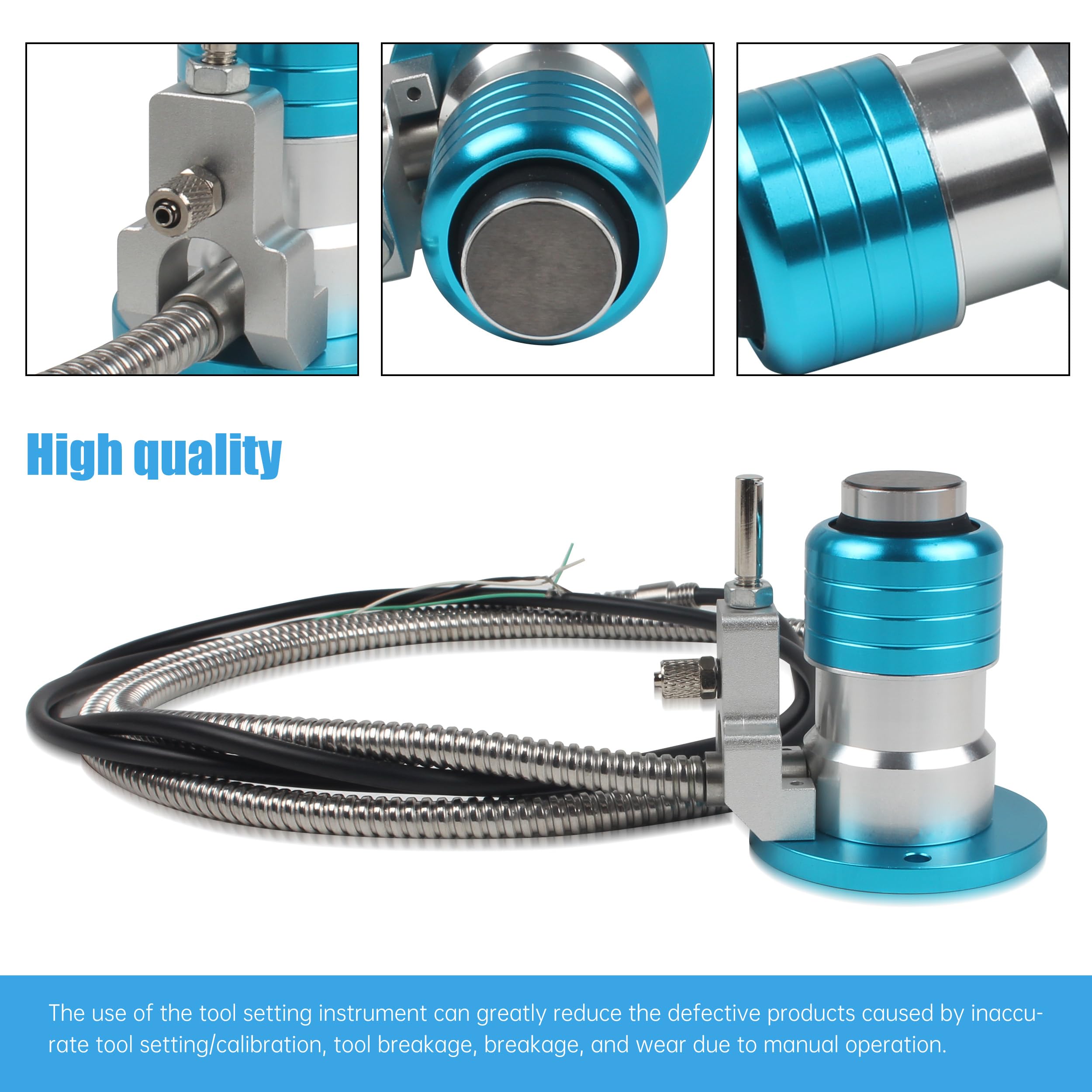RATTMMOTOR Czujnik długości narzędzia CNC, dotykowy czujnik narzędzi, sonda regulacyjna High Precision, narzędzie do frezowania i grawerowania (niebieski)