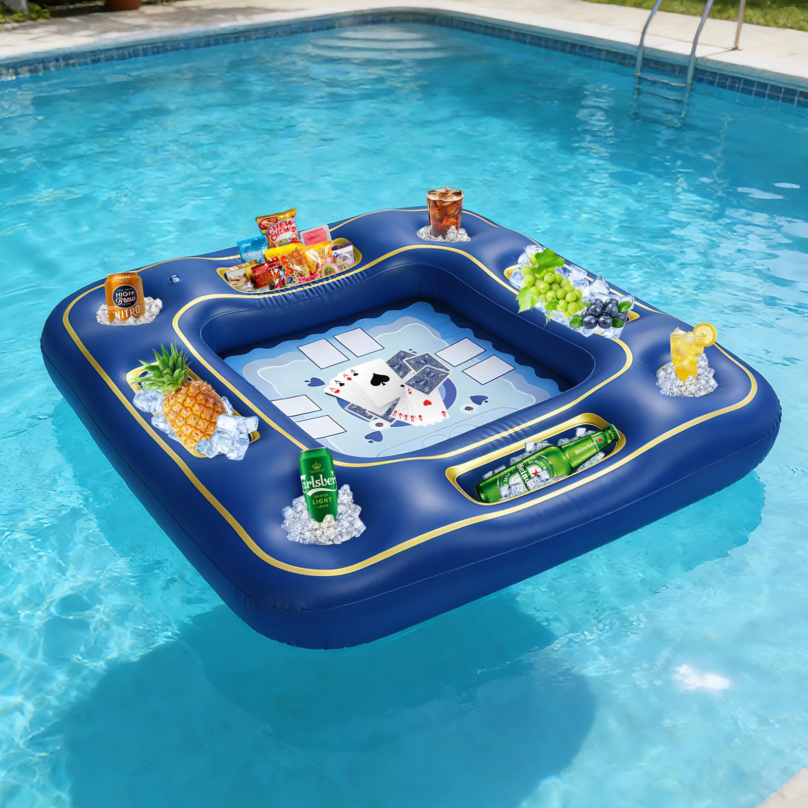 Amazon.com: Floating Poker Table for Pool with Waterproof Playing