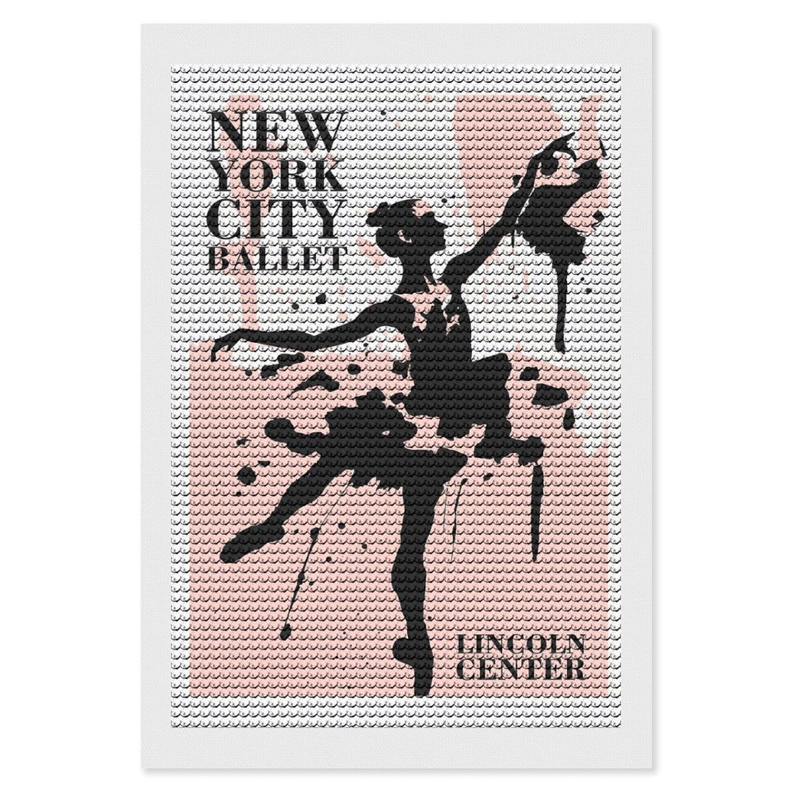 Junmoney School of Ballet Diamond Art Kit 8"x12", Creative Leisure Activity, Complete Accessories, Vintage Style Decor, for Women